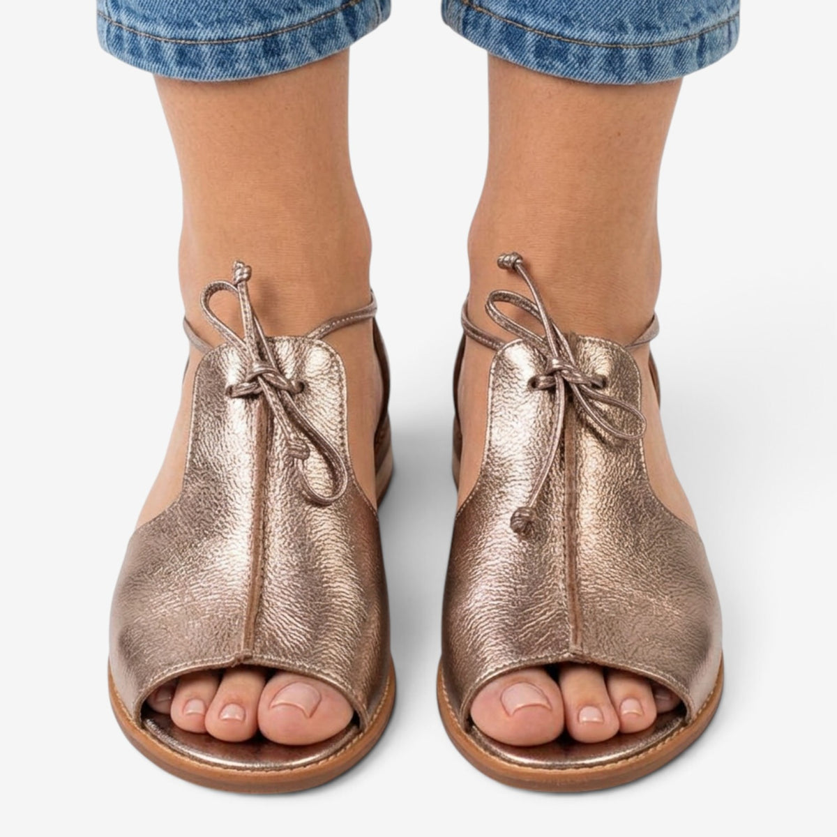 Sandalias Abiertas con Cordones para Mujer
