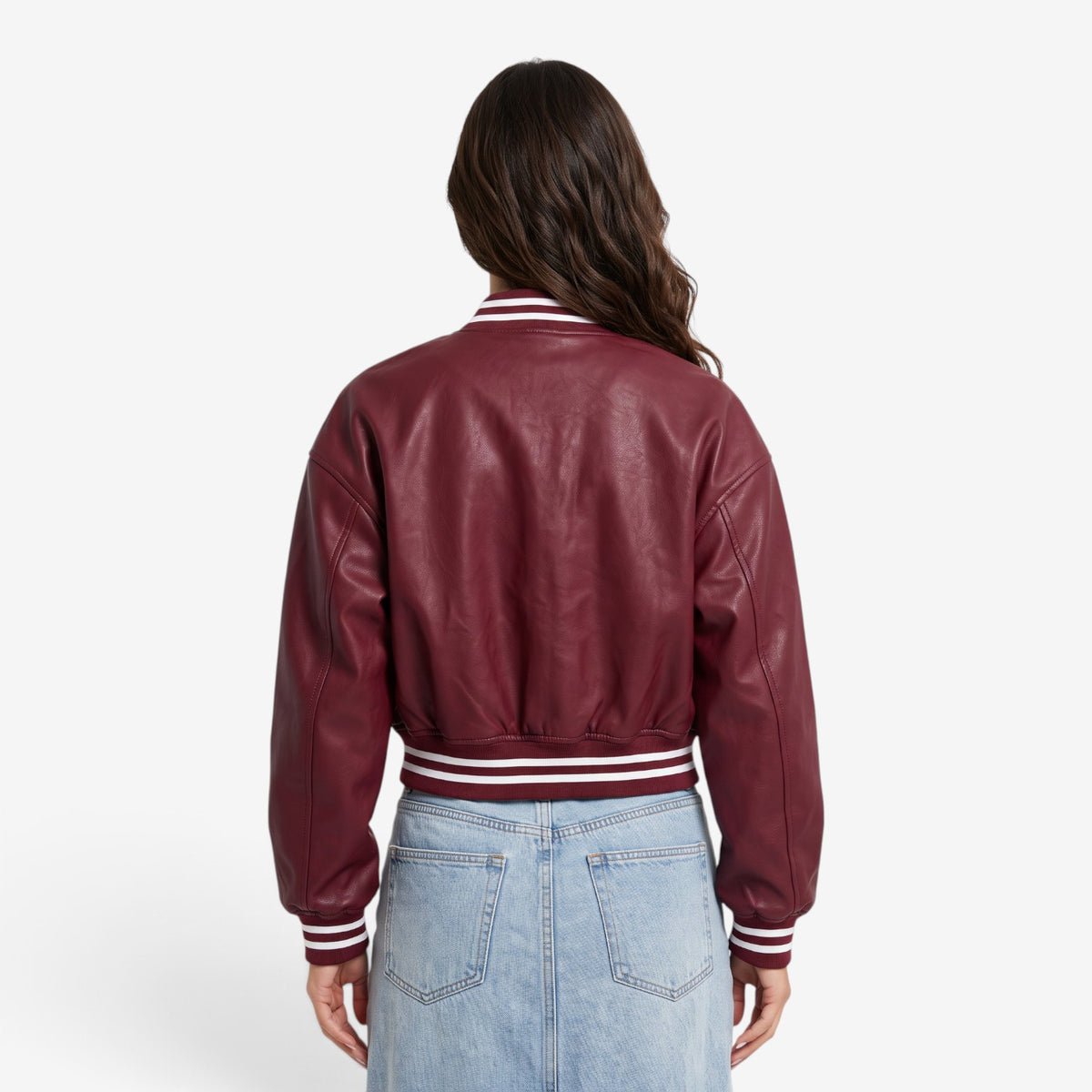 Chaqueta Bomber Efecto Piel para Mujer