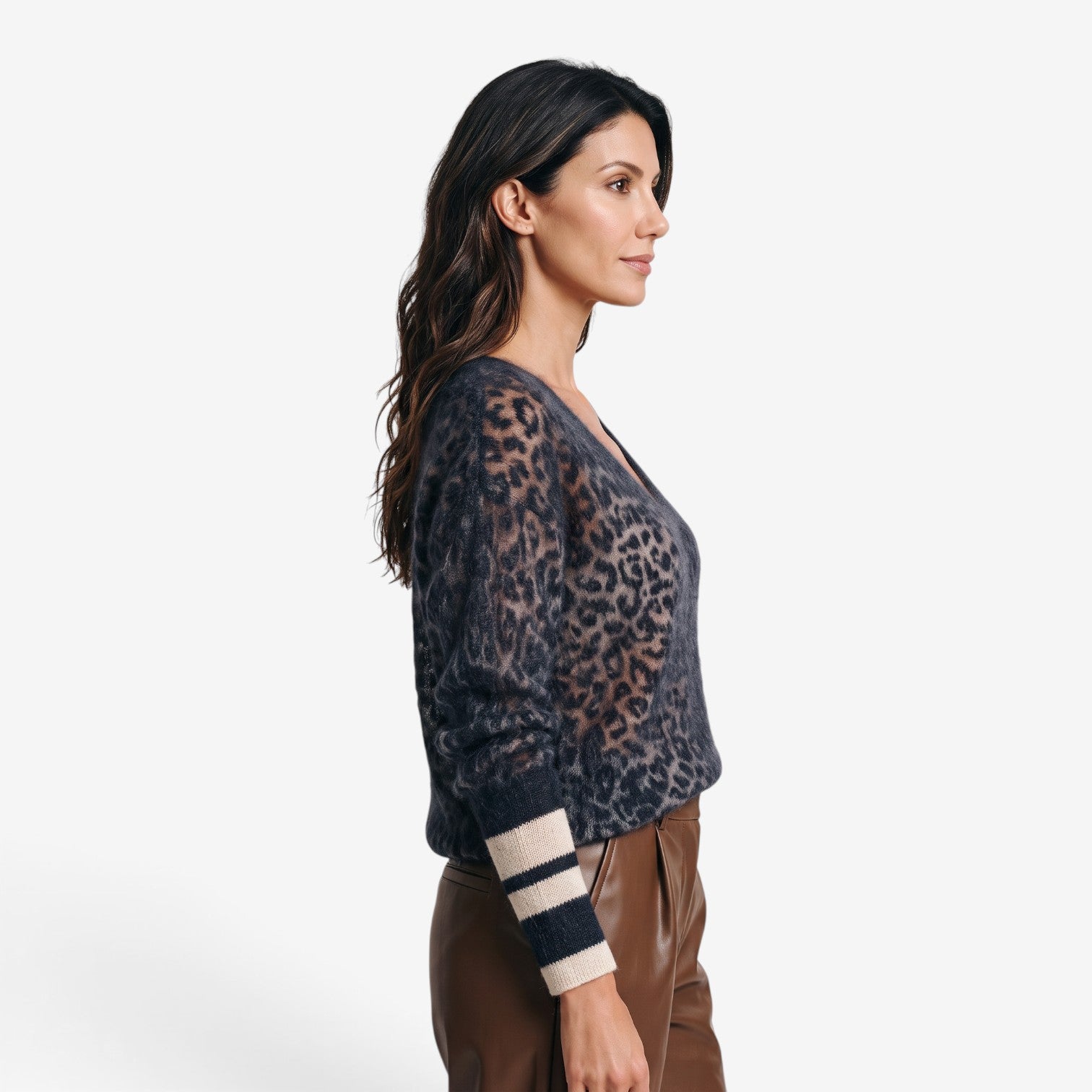 Jersey de Punto con Estampado Leopardo para Mujer
