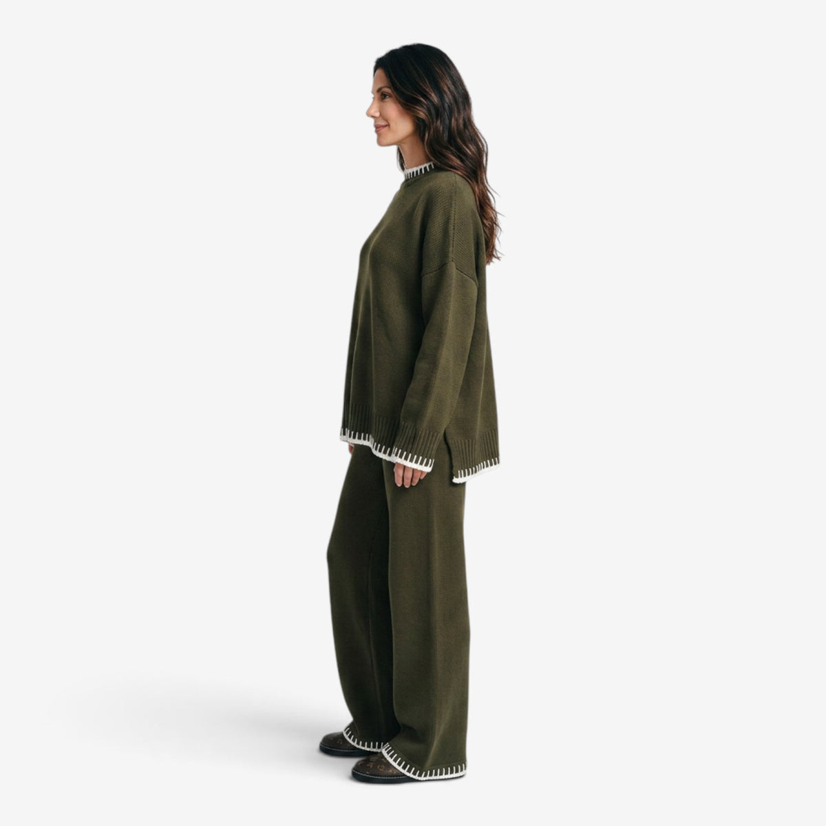 Conjunto de Punto de Dos Piezas para Mujer