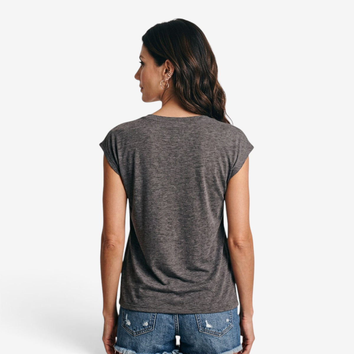 Camiseta Holgada con Cuello en V para Mujer