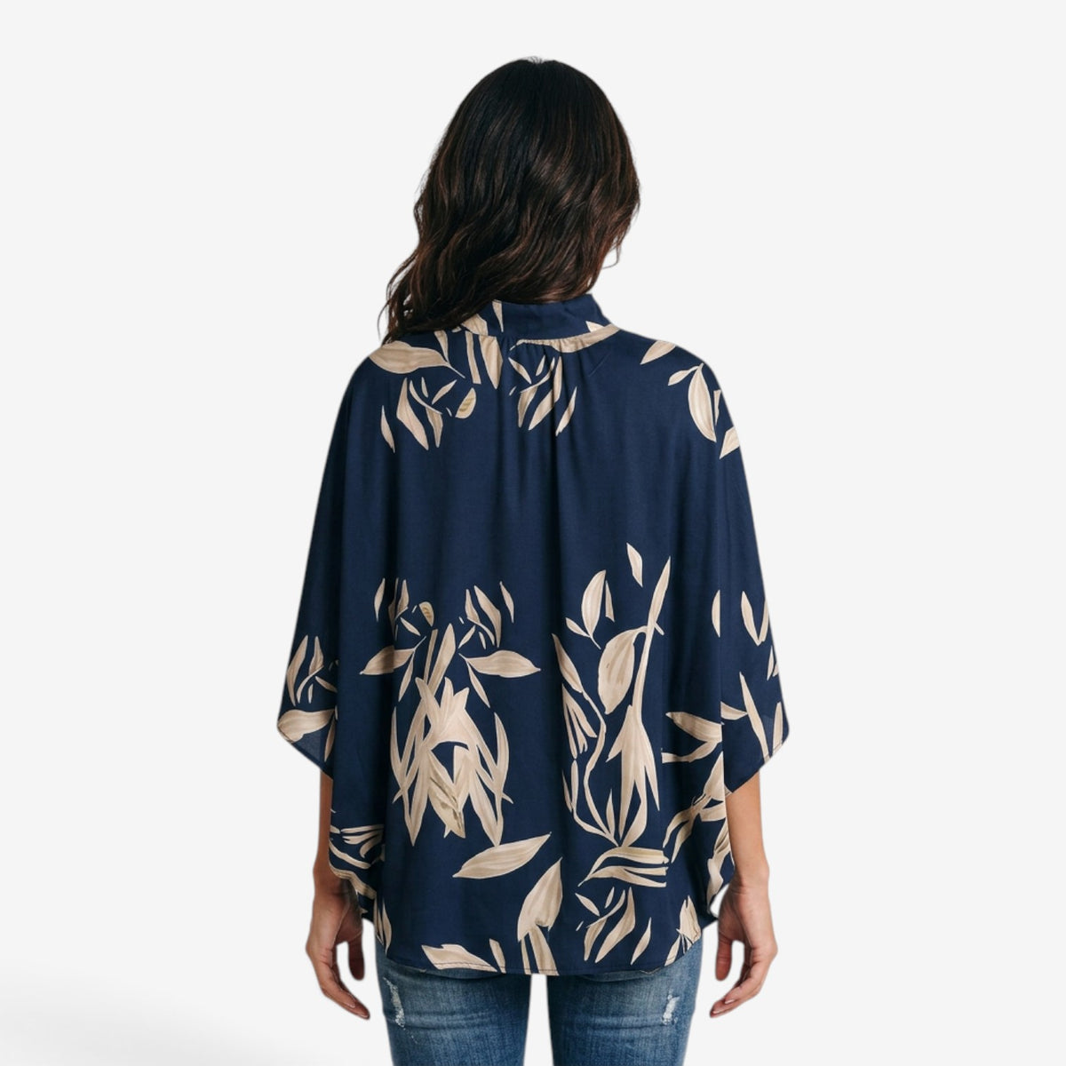 Blusa Estampada con Mangas Capa para Mujer