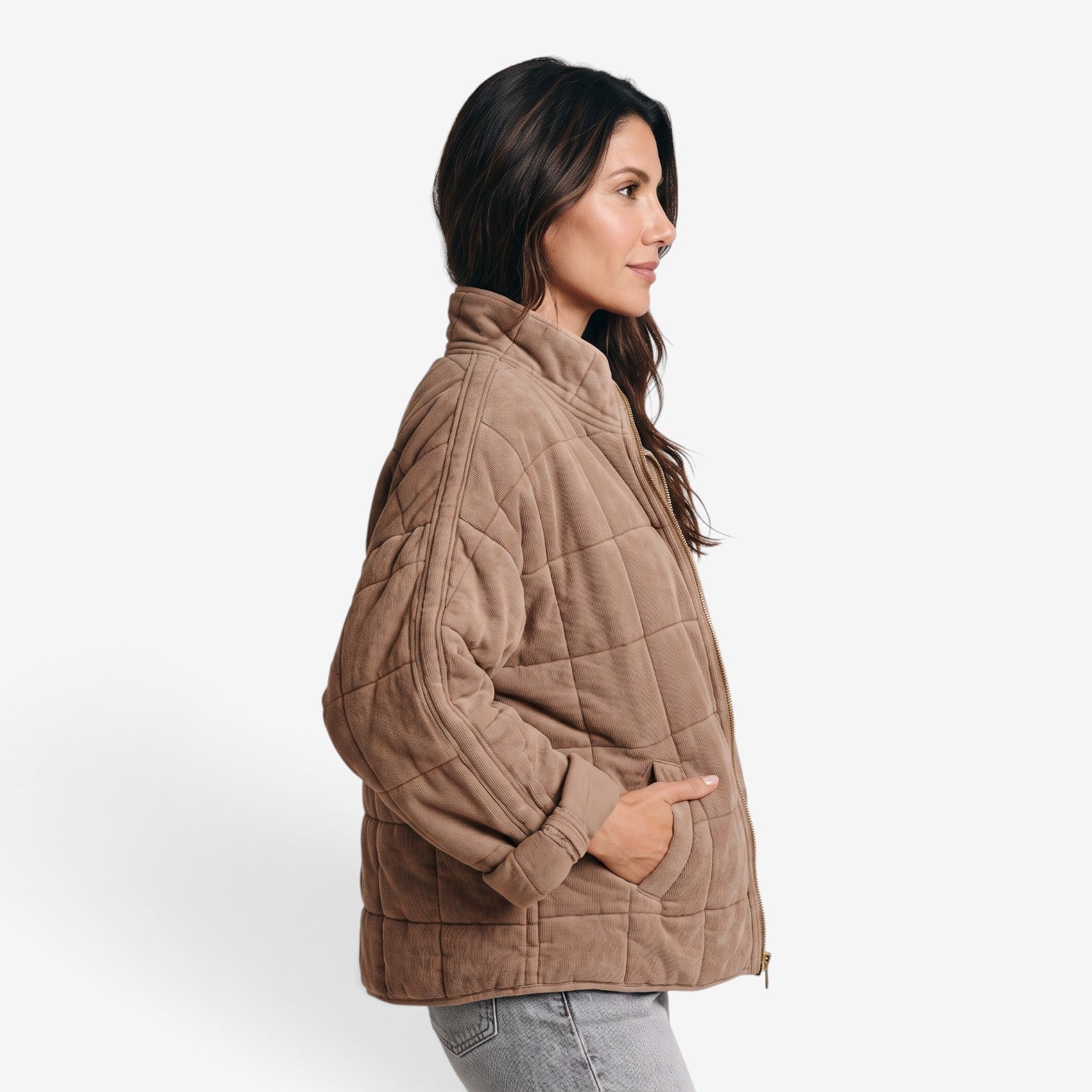 Chaqueta Acolchada con Cremallera para Mujer