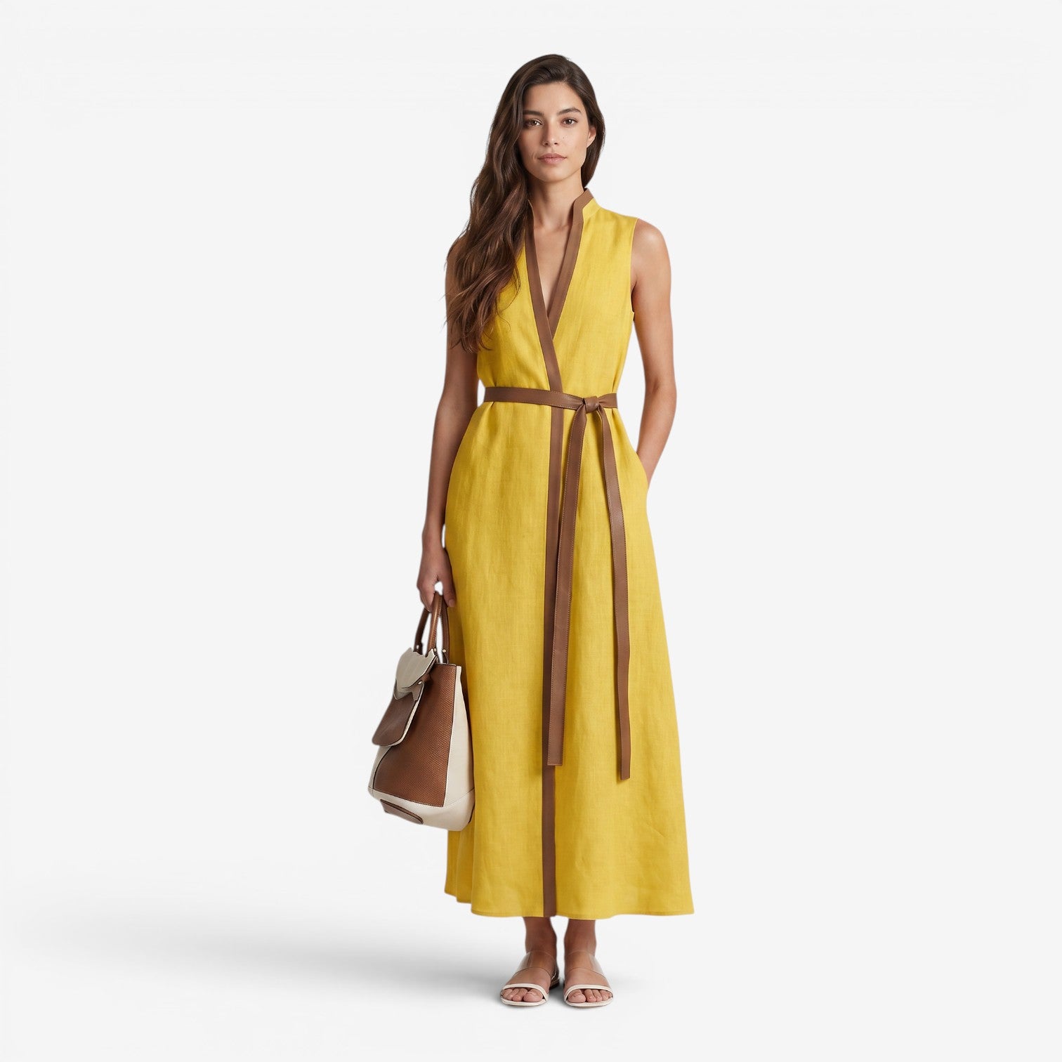 Vestido Maxi Color Block para Mujer