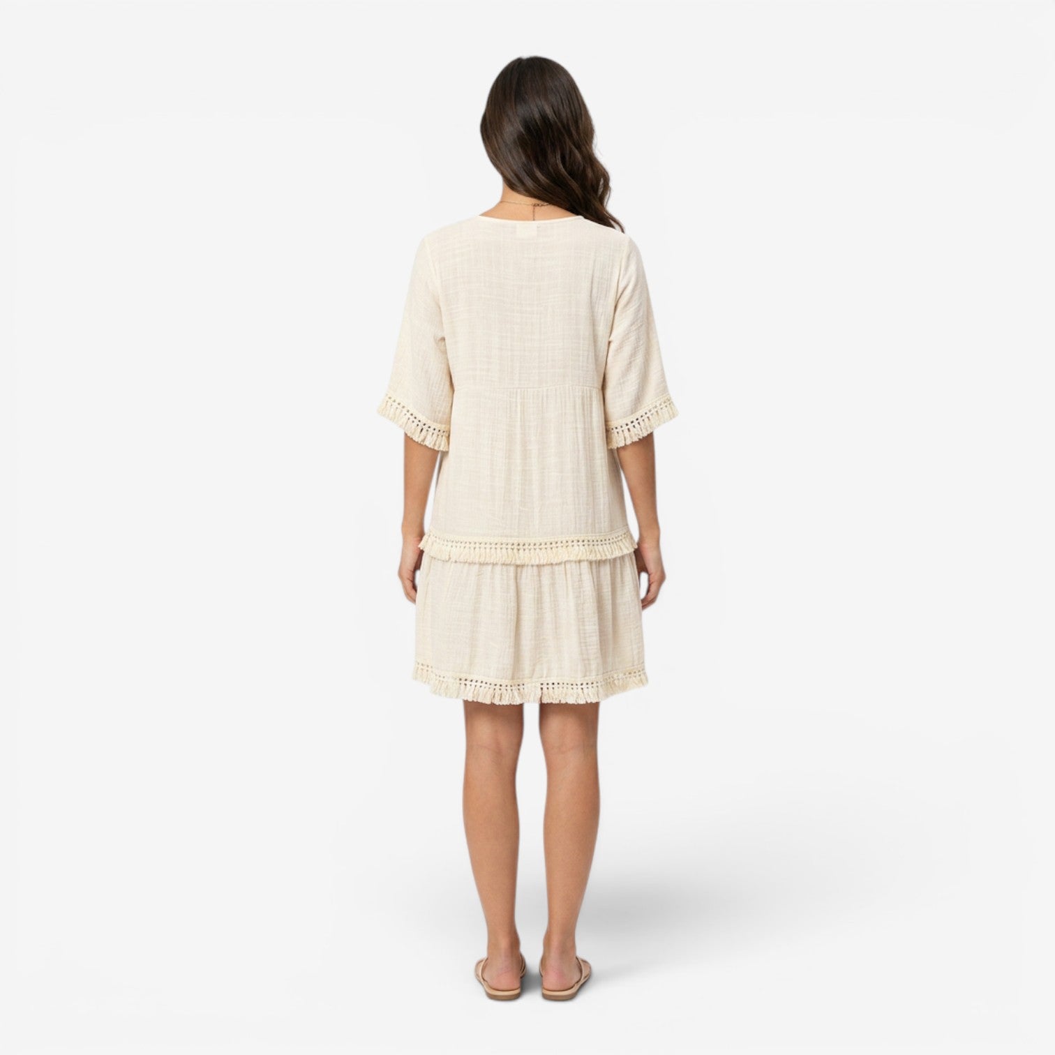 Vestido Midi Bohemio con Encaje para Mujer
