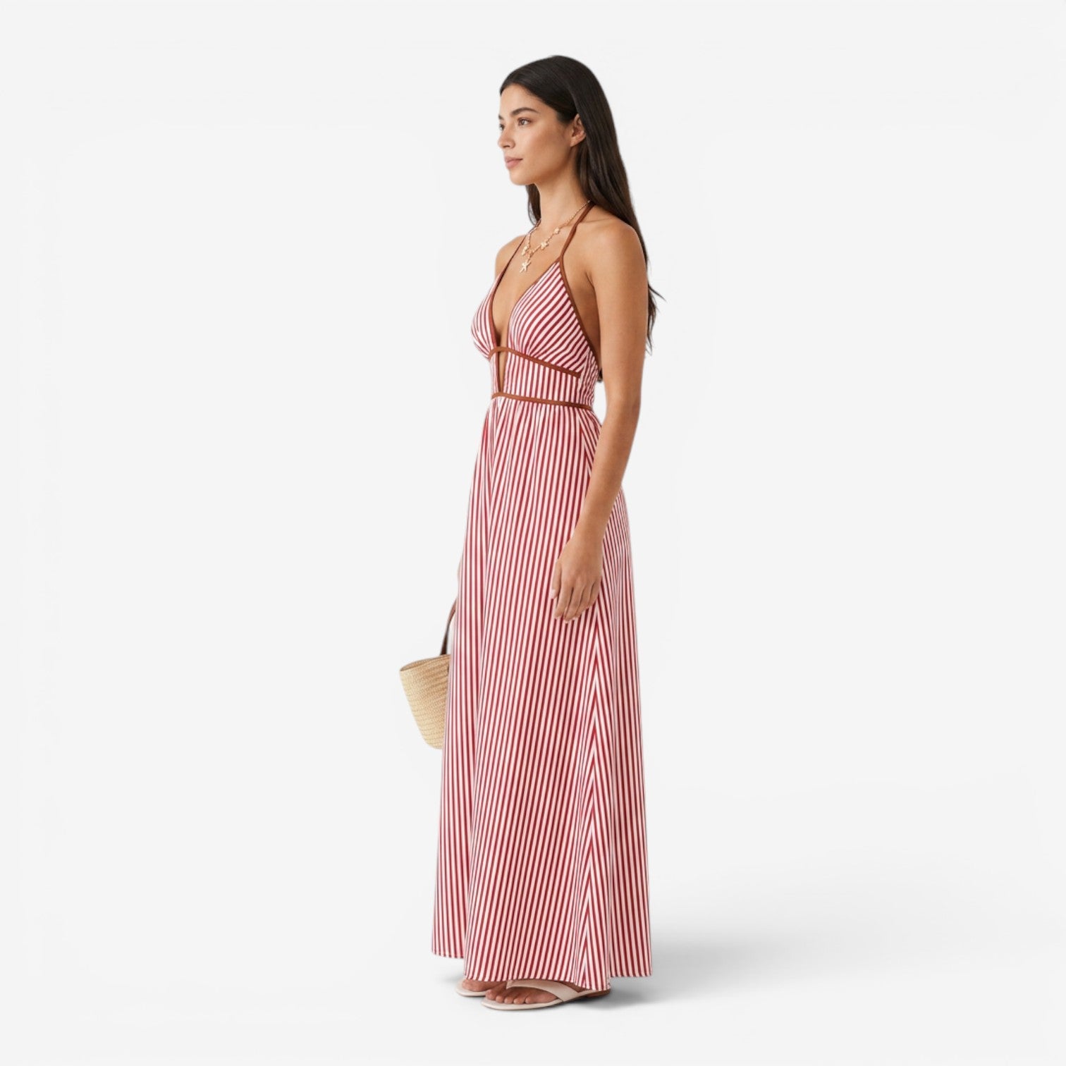 Vestido Asimétrico Halter Elegante