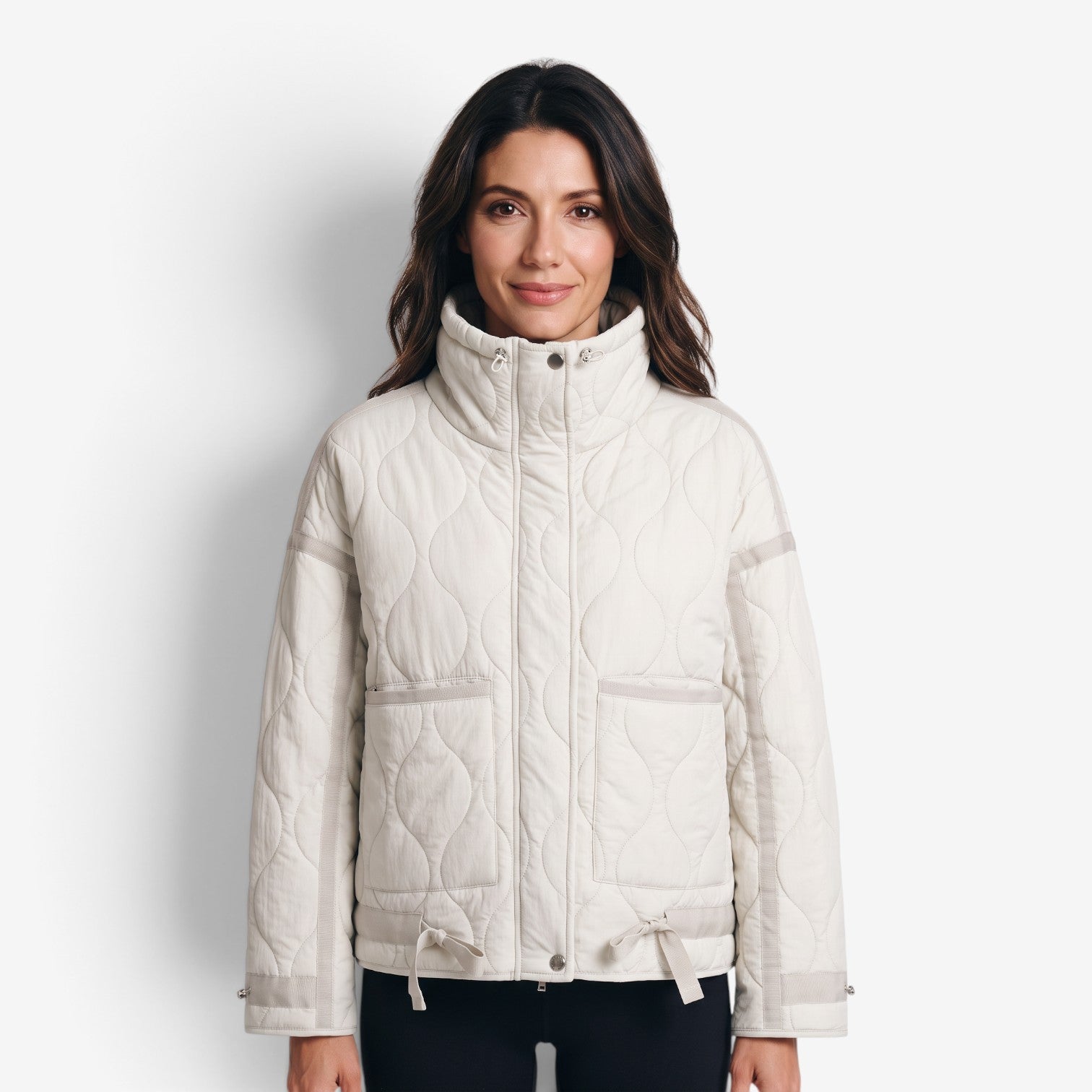 Chaqueta Acolchada con Cuello Alto para Mujer