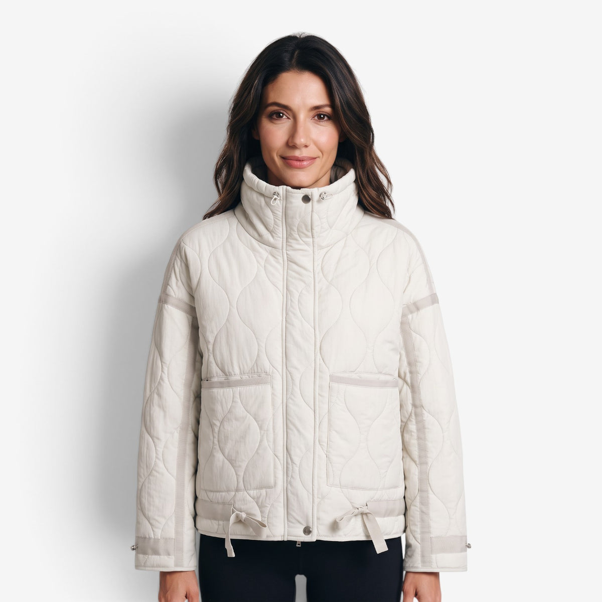 Chaqueta Acolchada con Cuello Alto para Mujer