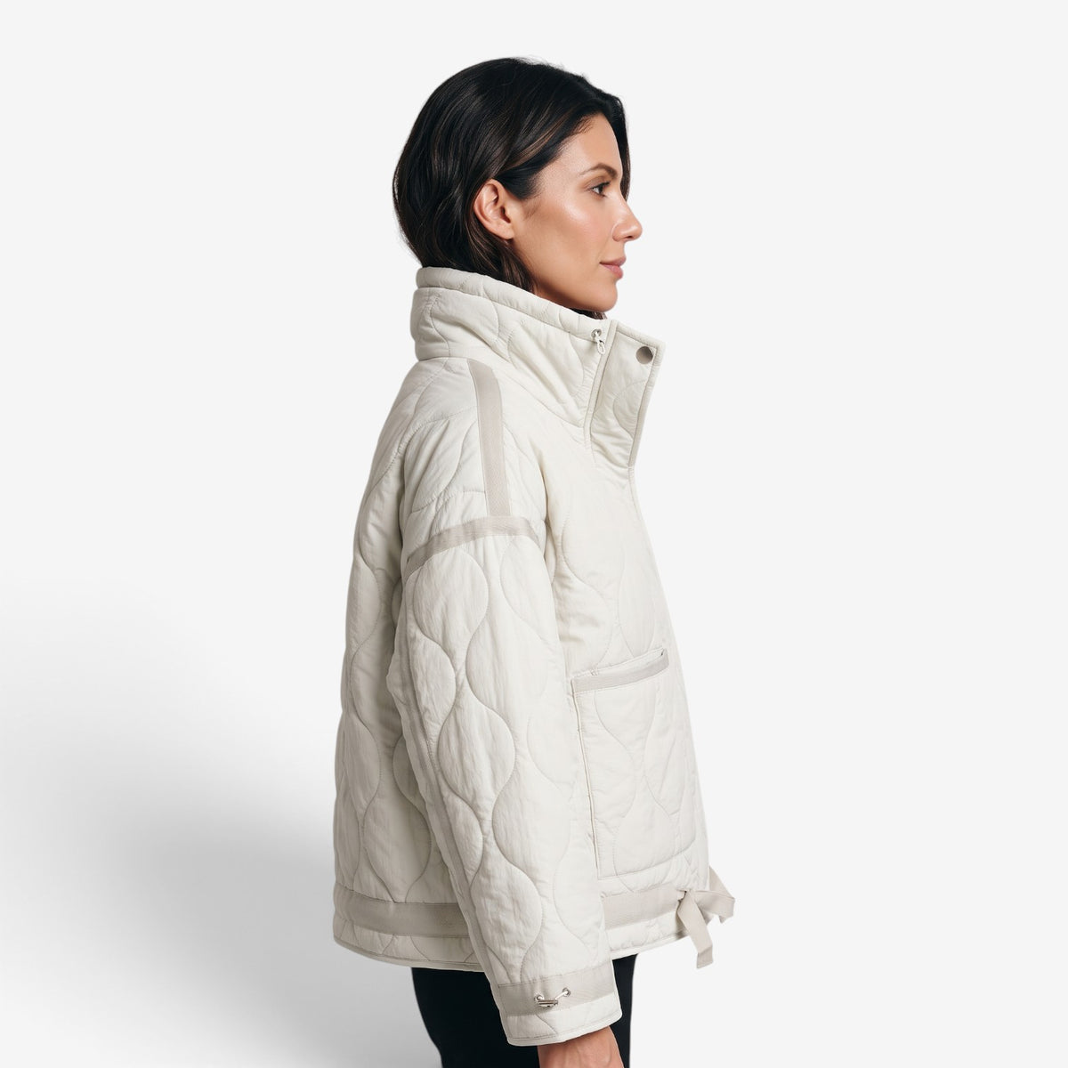 Chaqueta Acolchada con Cuello Alto para Mujer