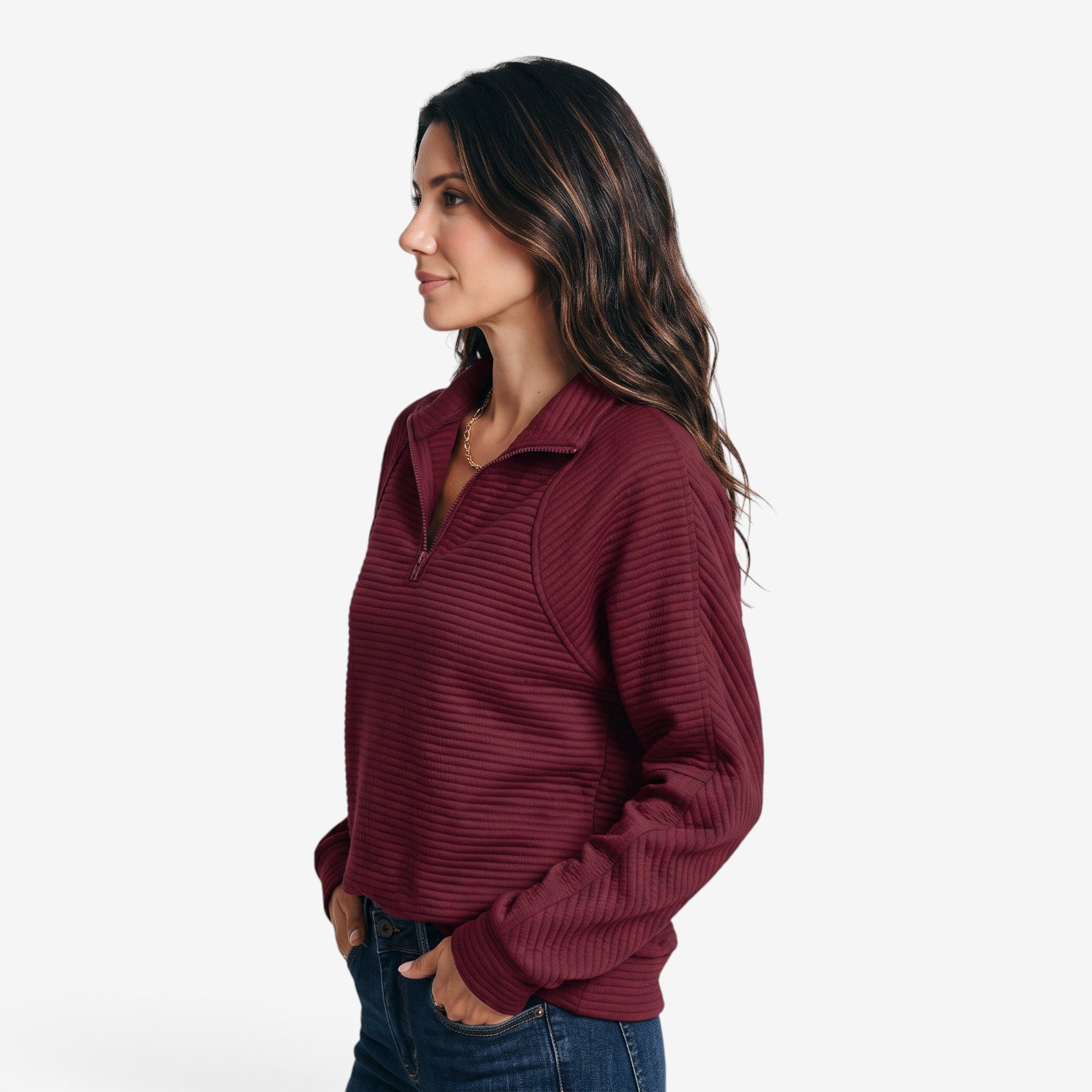 Sudadera con Cuello Alto y Cremallera