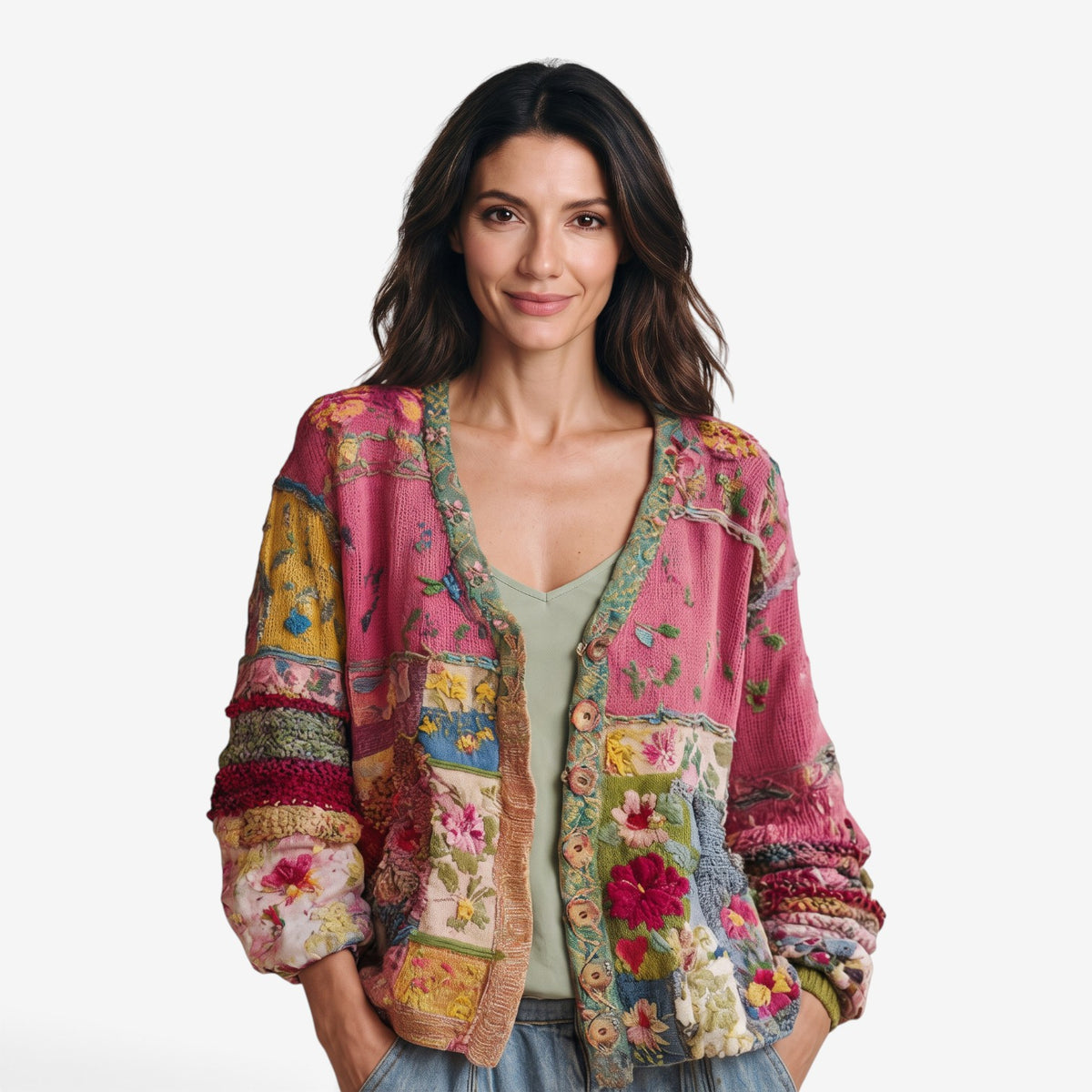 Cárdigan Patchwork Floral para Mujer