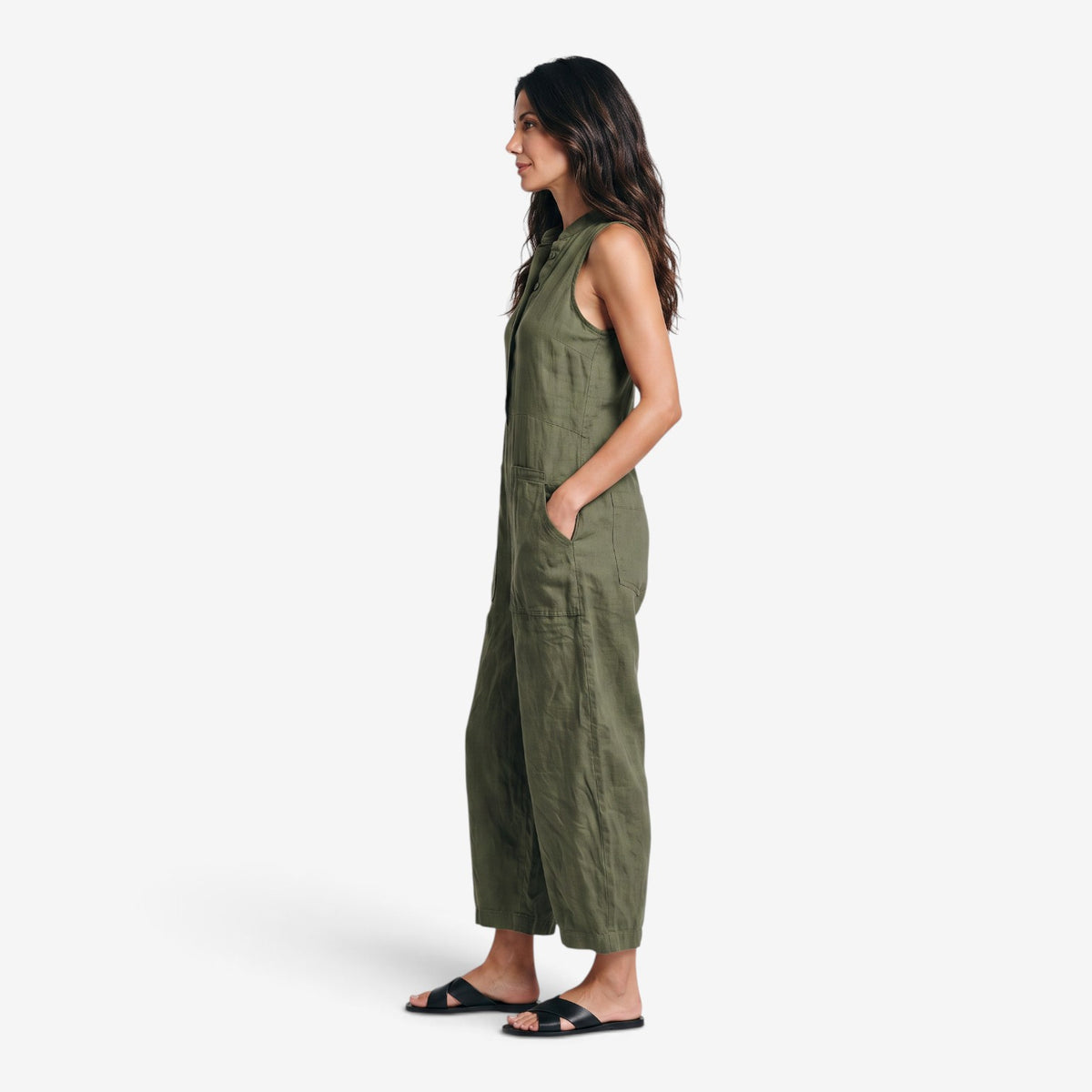 Mono Largo de Lino sin Mangas para Mujer
