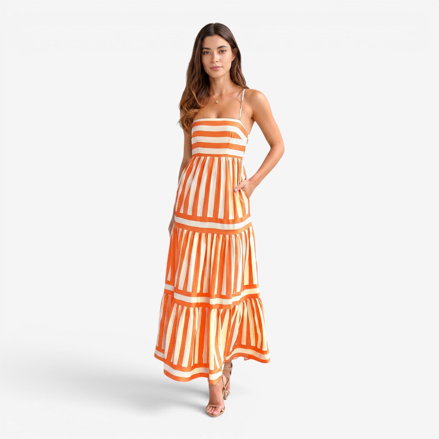Vestido de Playa con Tirantes y Bolsillos