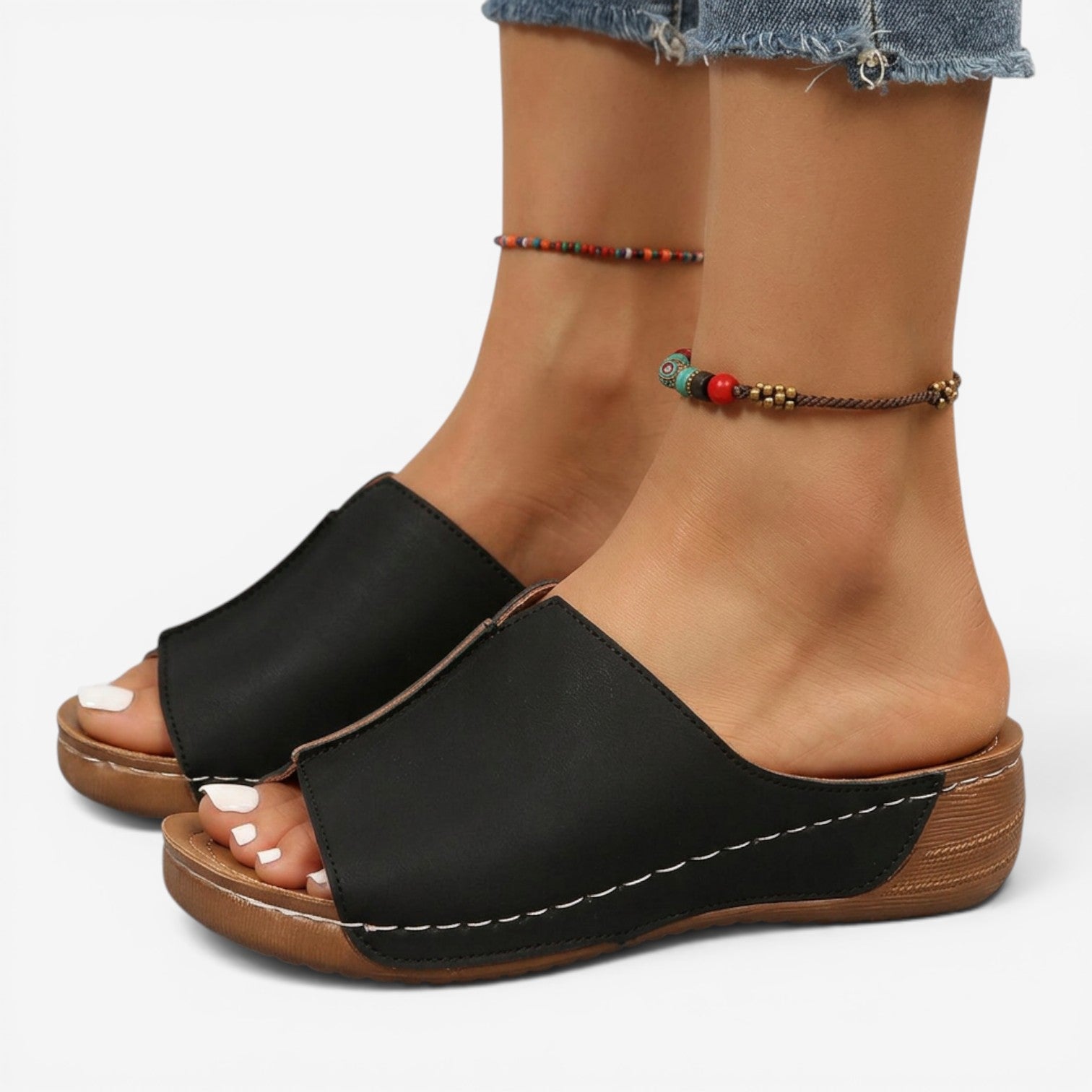Sandalias de Cuña Peep Toe para Mujer