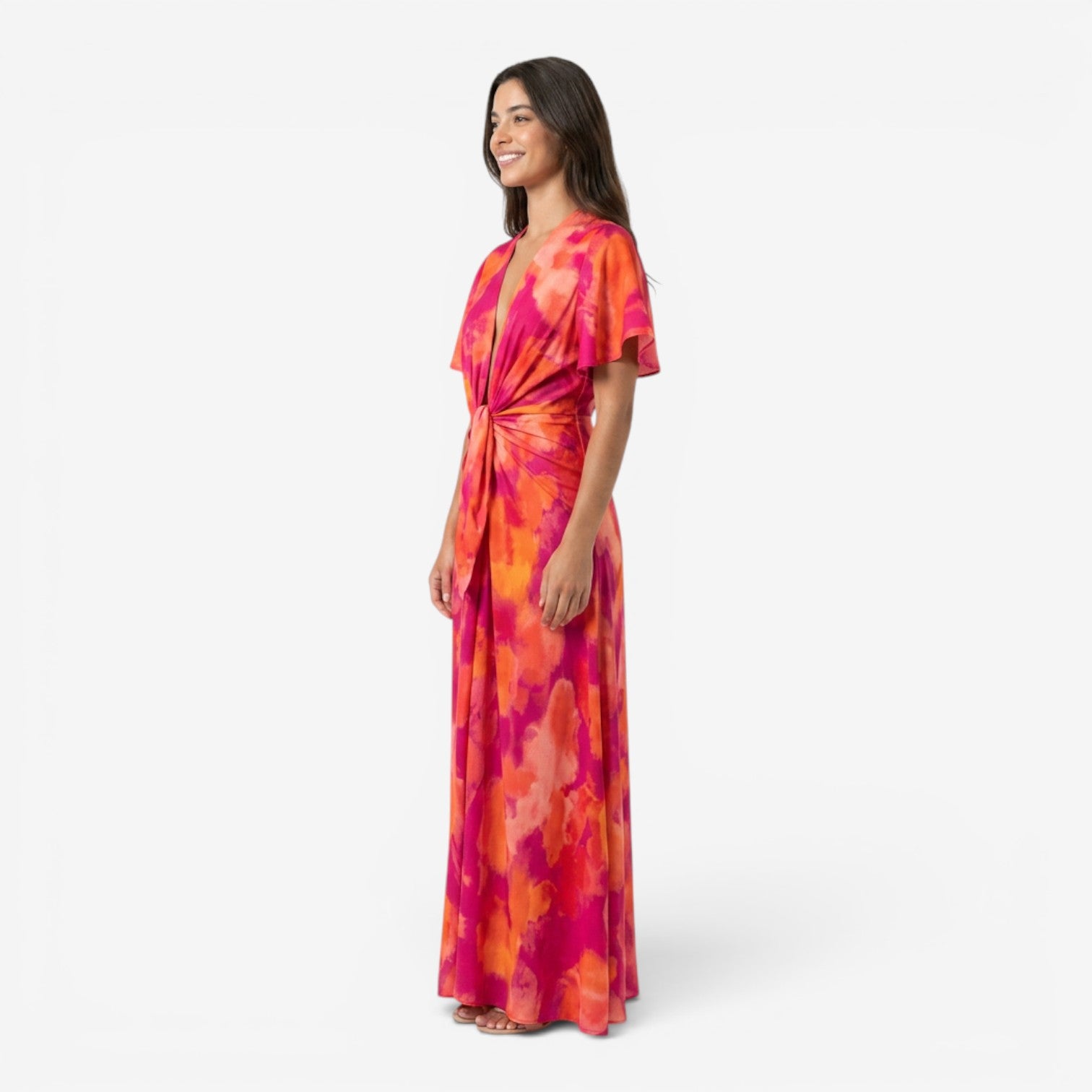 Vestido Floral con Cuello en V
