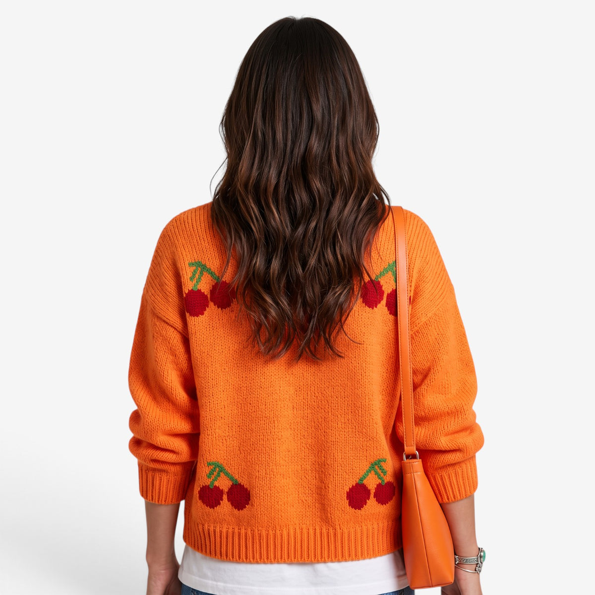 Cárdigan de Punto con Cerezas para Mujer