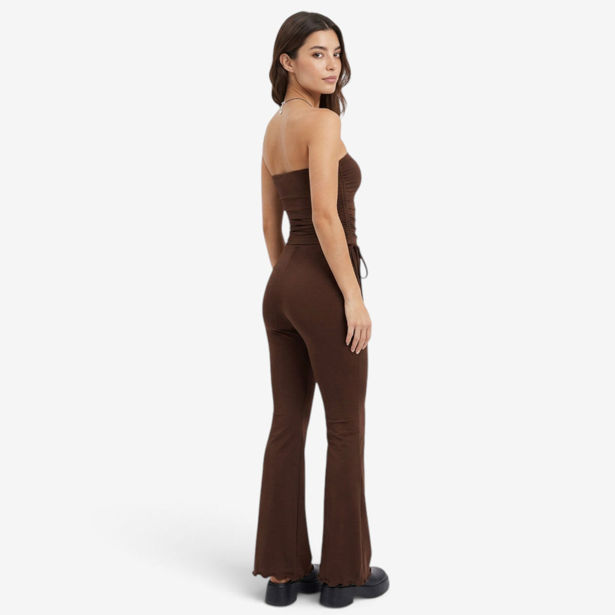 Conjunto Bandeau con Pantalón Acampanado para Mujer