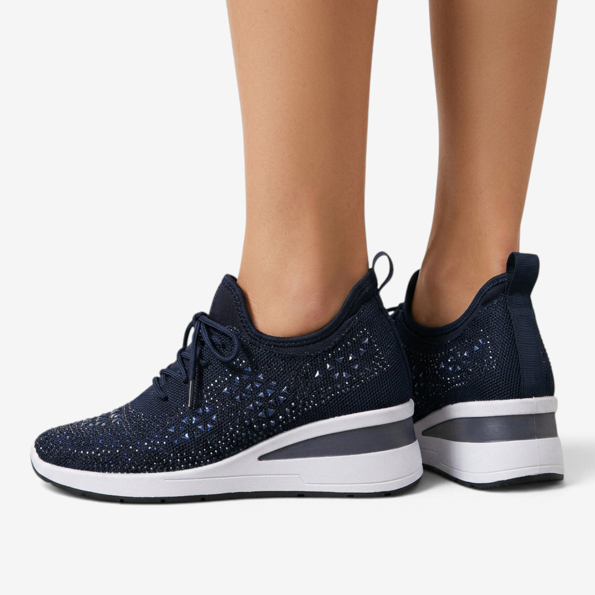 Zapatillas de Cuña con Brillos para Mujer