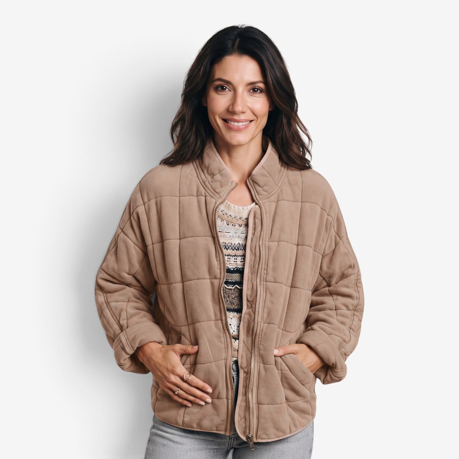 Chaqueta Acolchada con Cremallera para Mujer