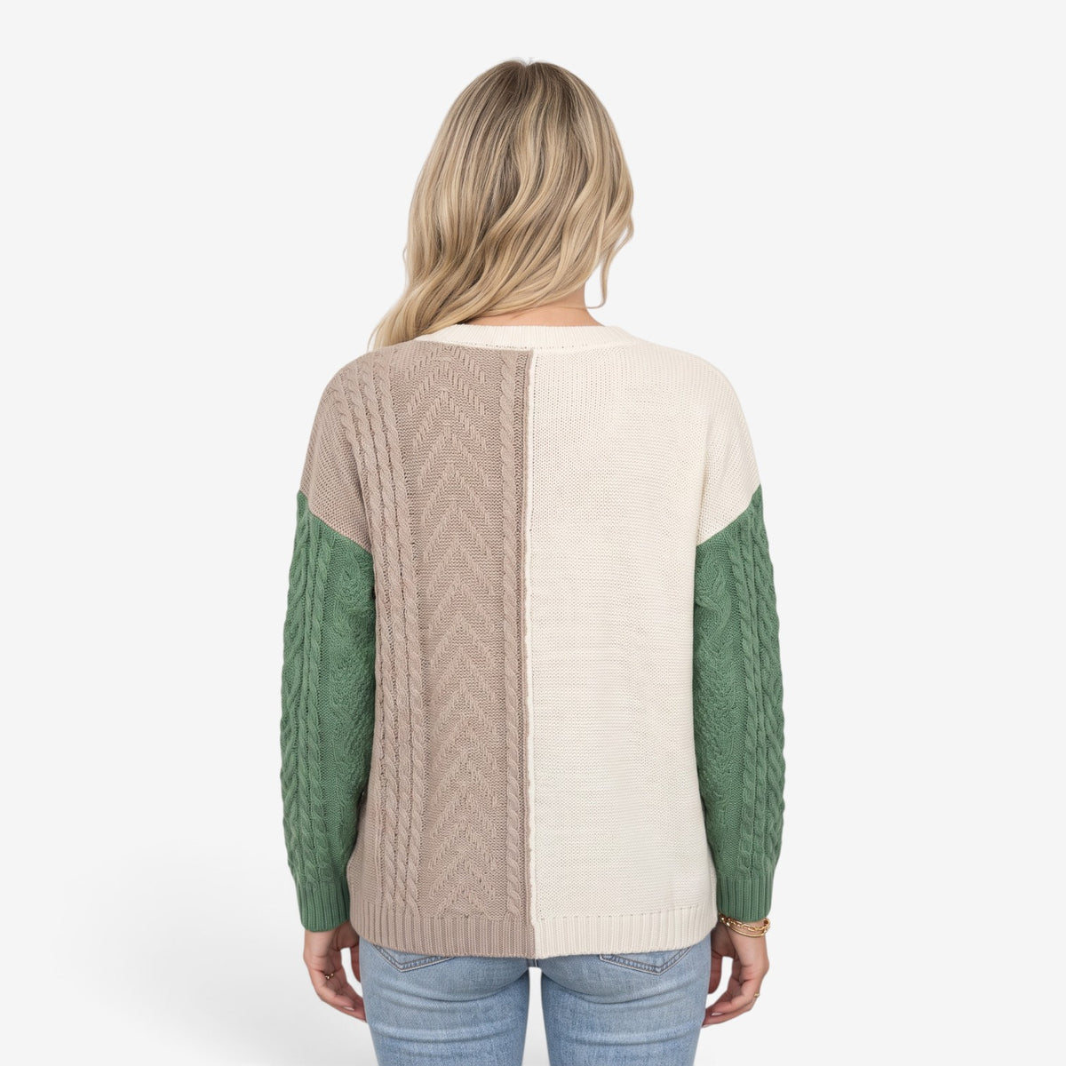 Jersey de Punto con Bloques para Mujer