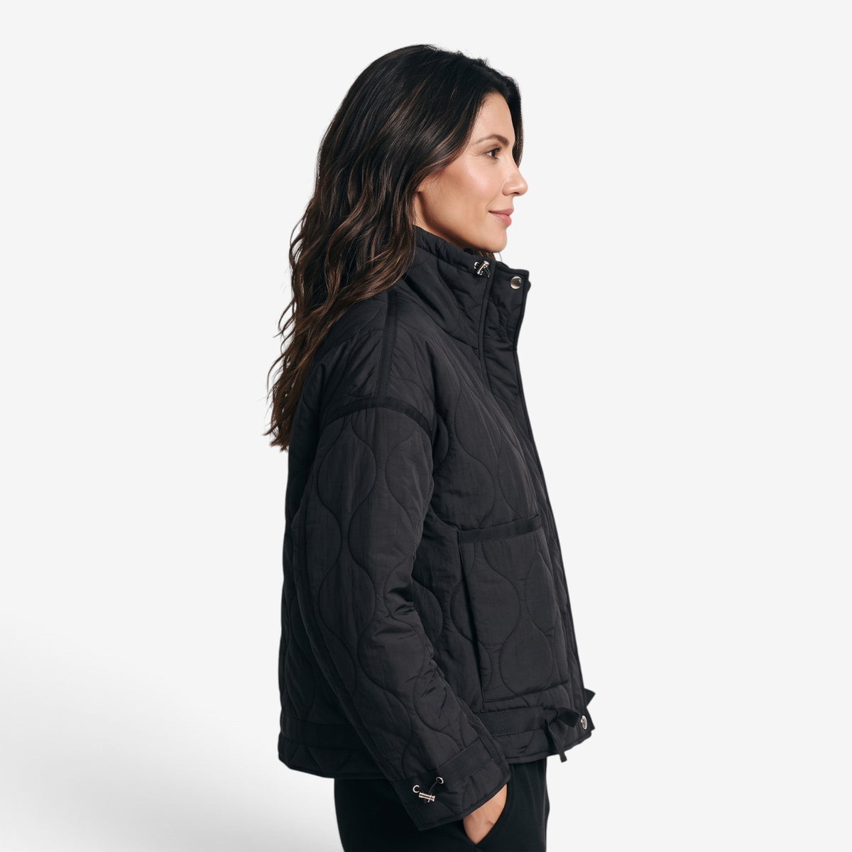 Chaqueta Acolchada con Cuello Alto para Mujer