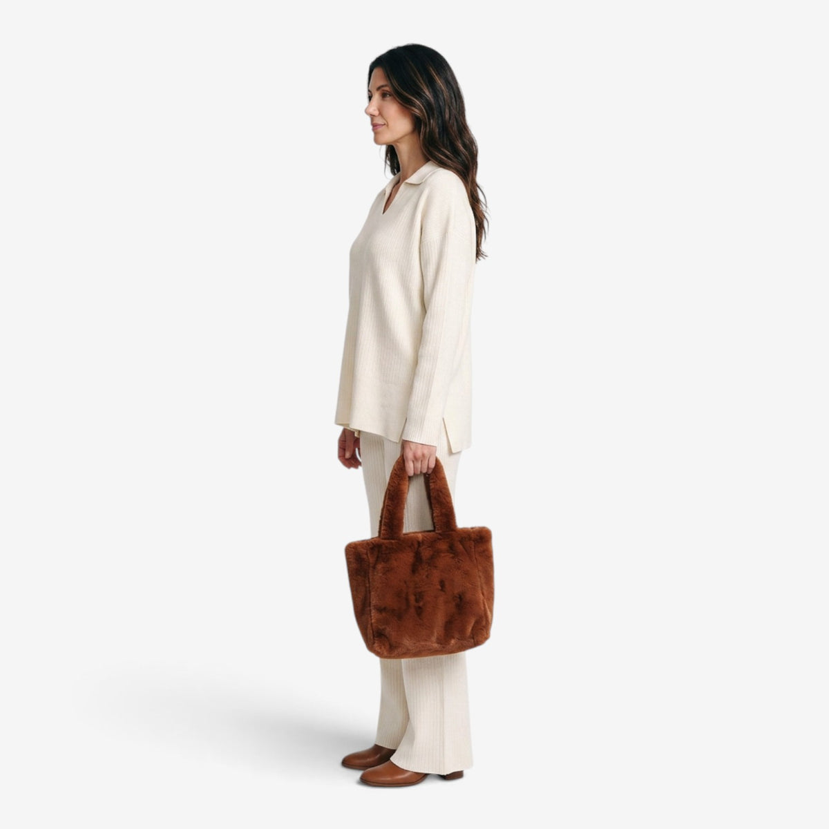 Conjunto de Punto con Cuello para Mujer