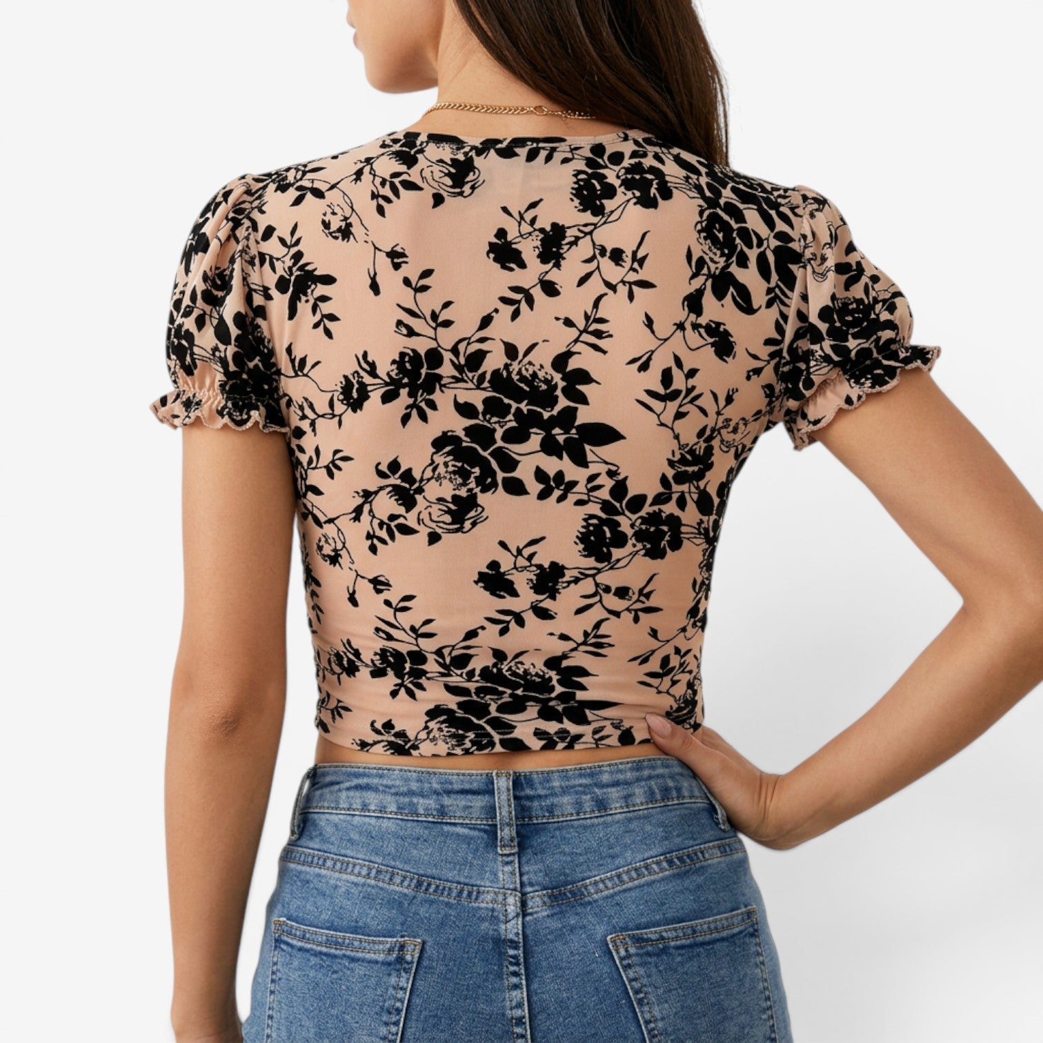 Top Ajustado con Cuello en V para Mujer