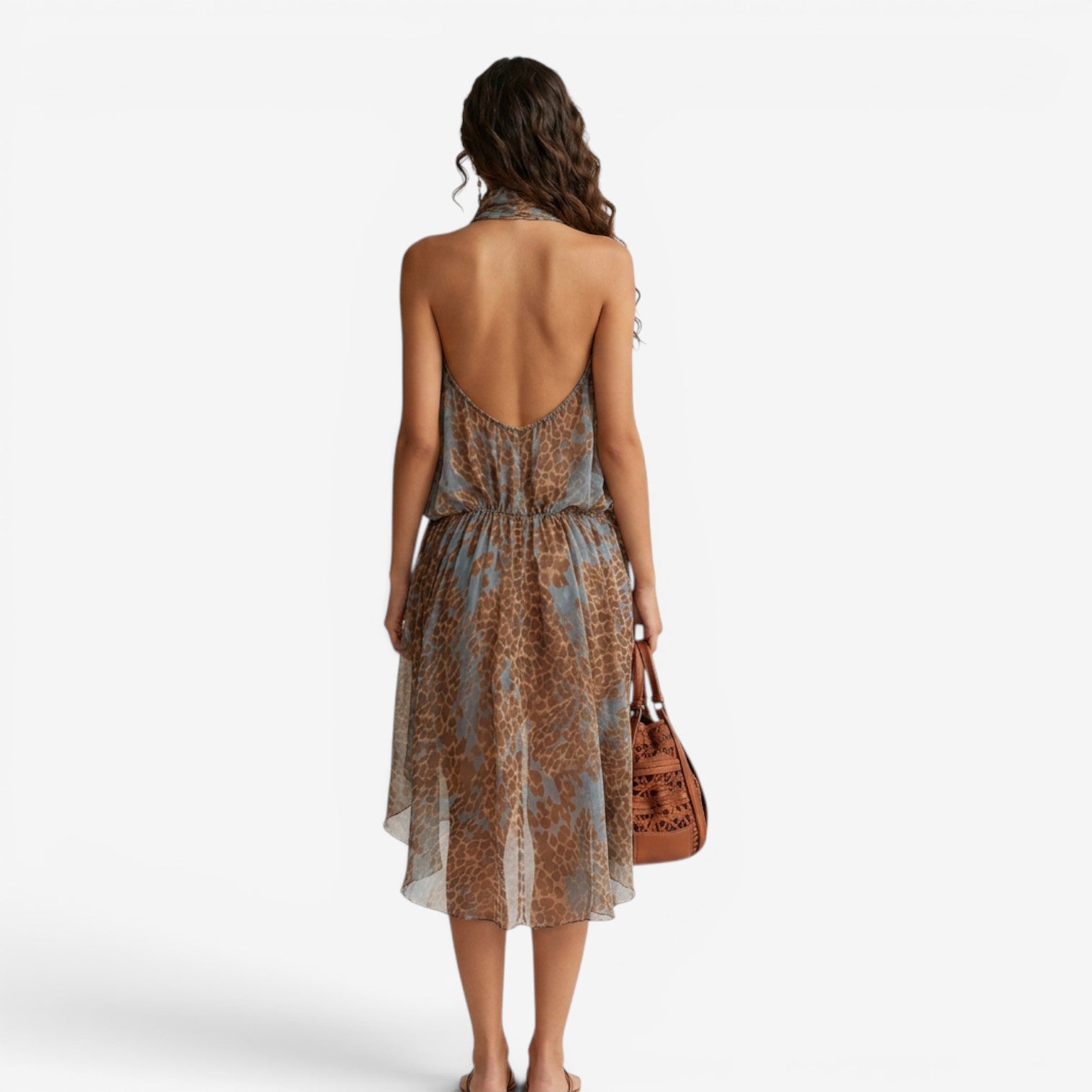 Vestido Halter con Patchwork para Mujer