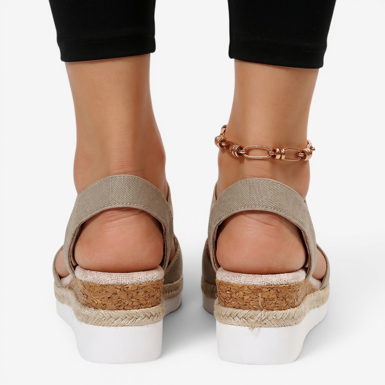 Sandalias de Cuña con Tiras Cruzadas