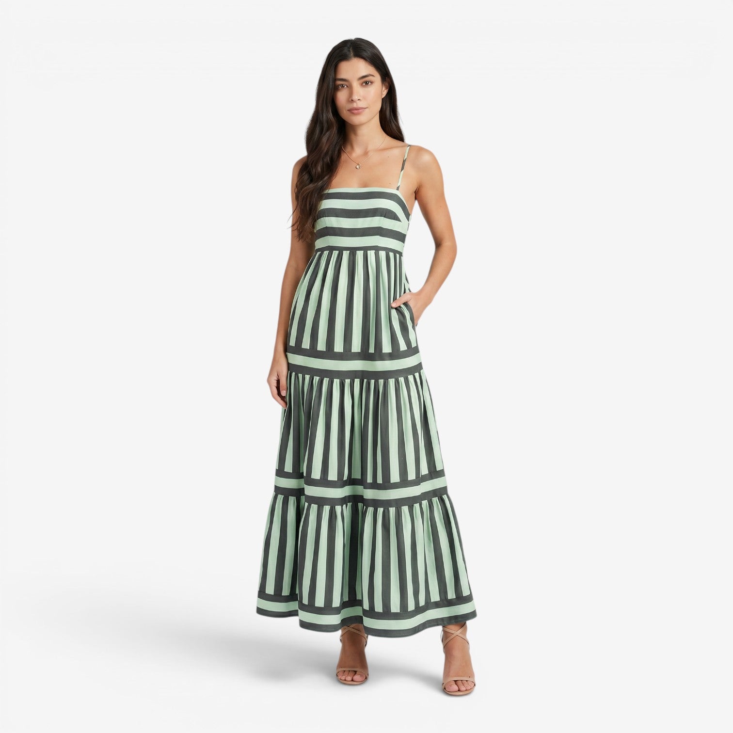 Vestido de Playa con Tirantes y Bolsillos