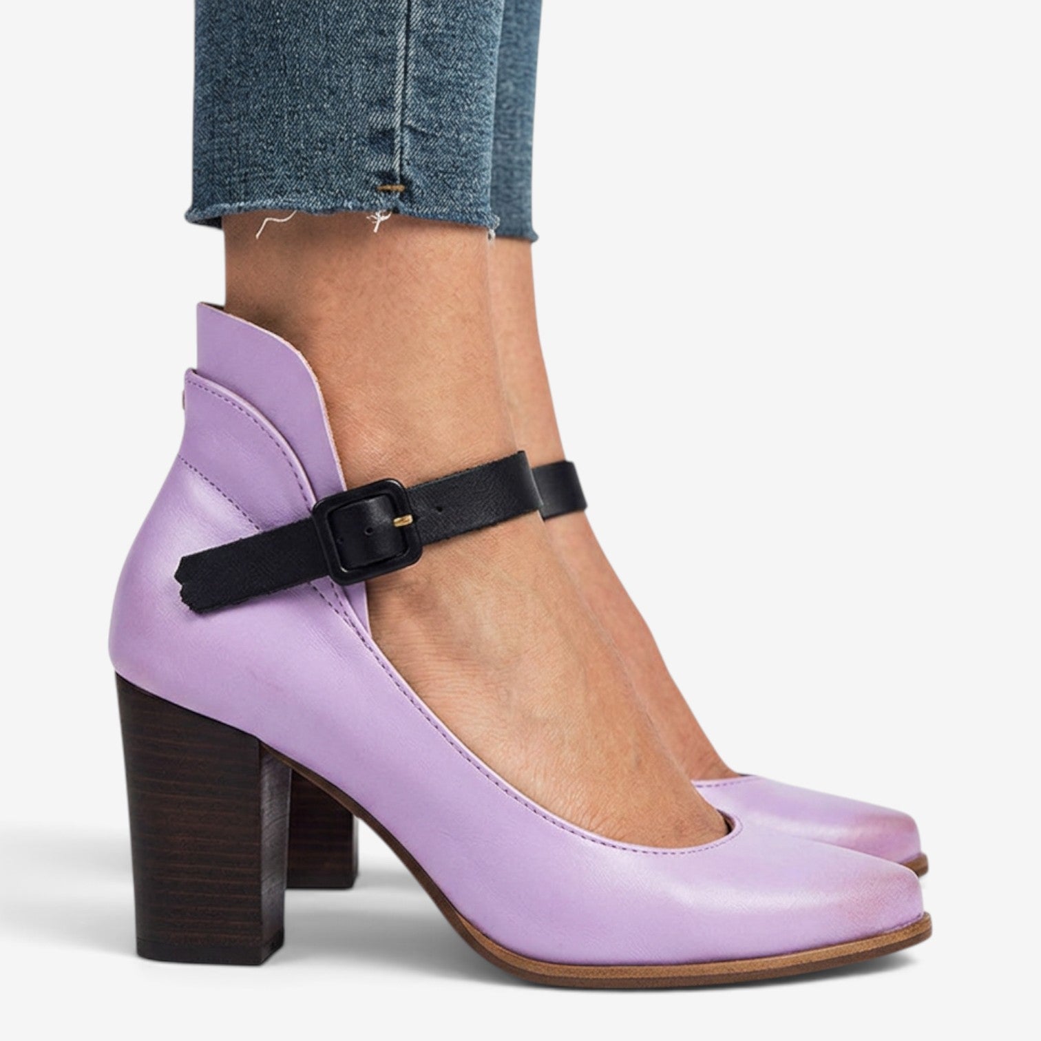 Zapatos Mary Jane con Tacón Ancho para Mujer