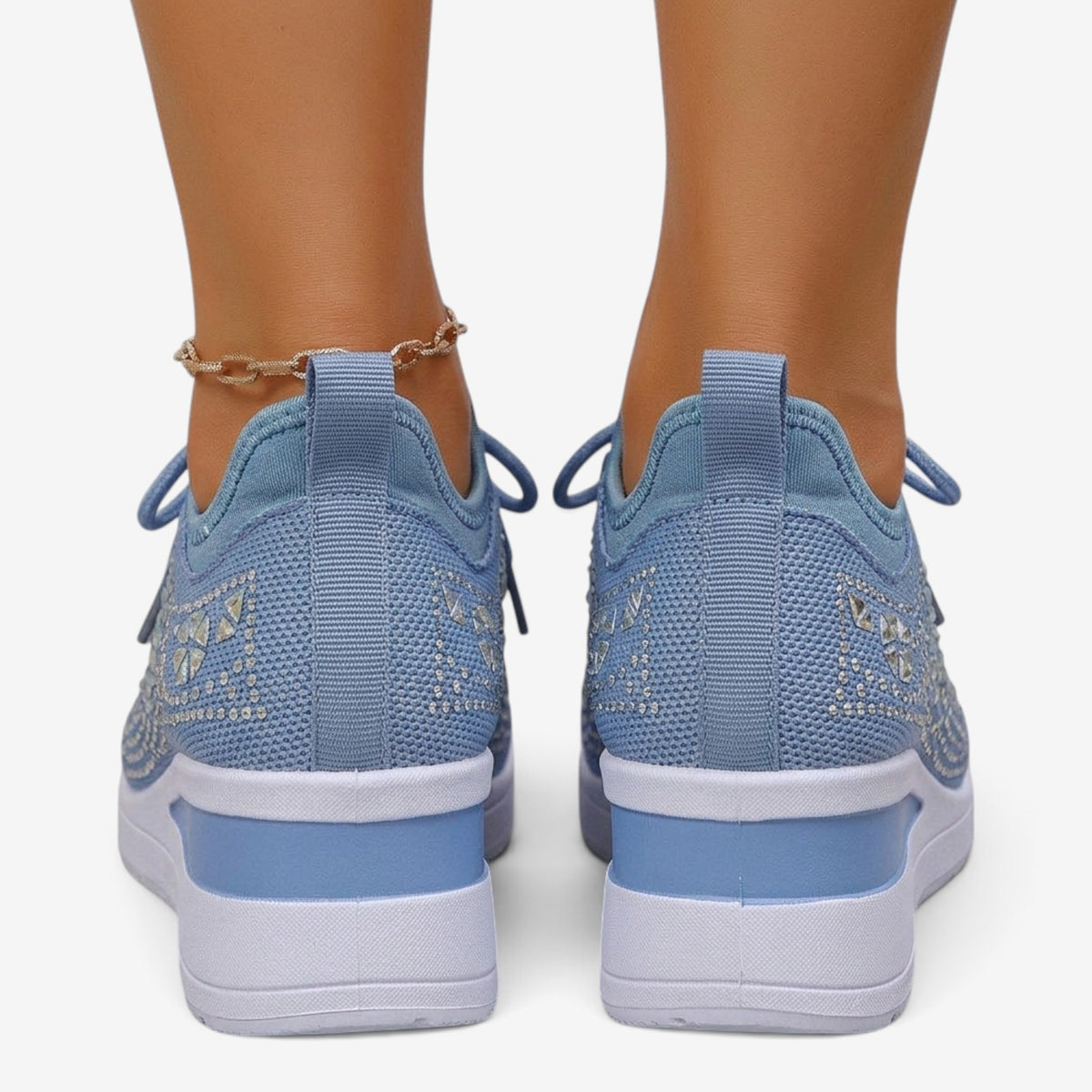 Zapatillas de Cuña con Brillos para Mujer