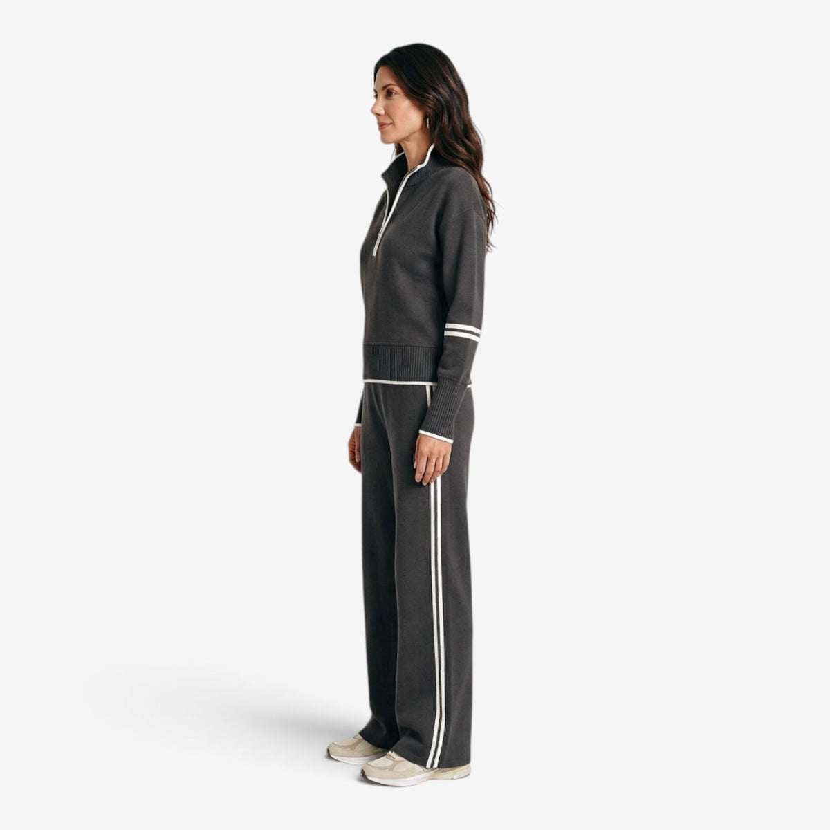 Conjunto Casual con Media Cremallera para Mujer