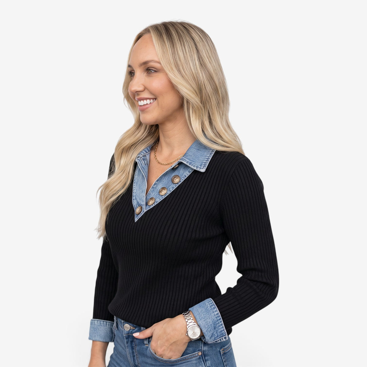 Jersey Efecto Dos Piezas para Mujer