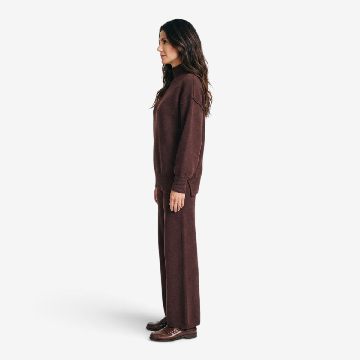 Conjunto de Punto con Cuello Alto para Mujer