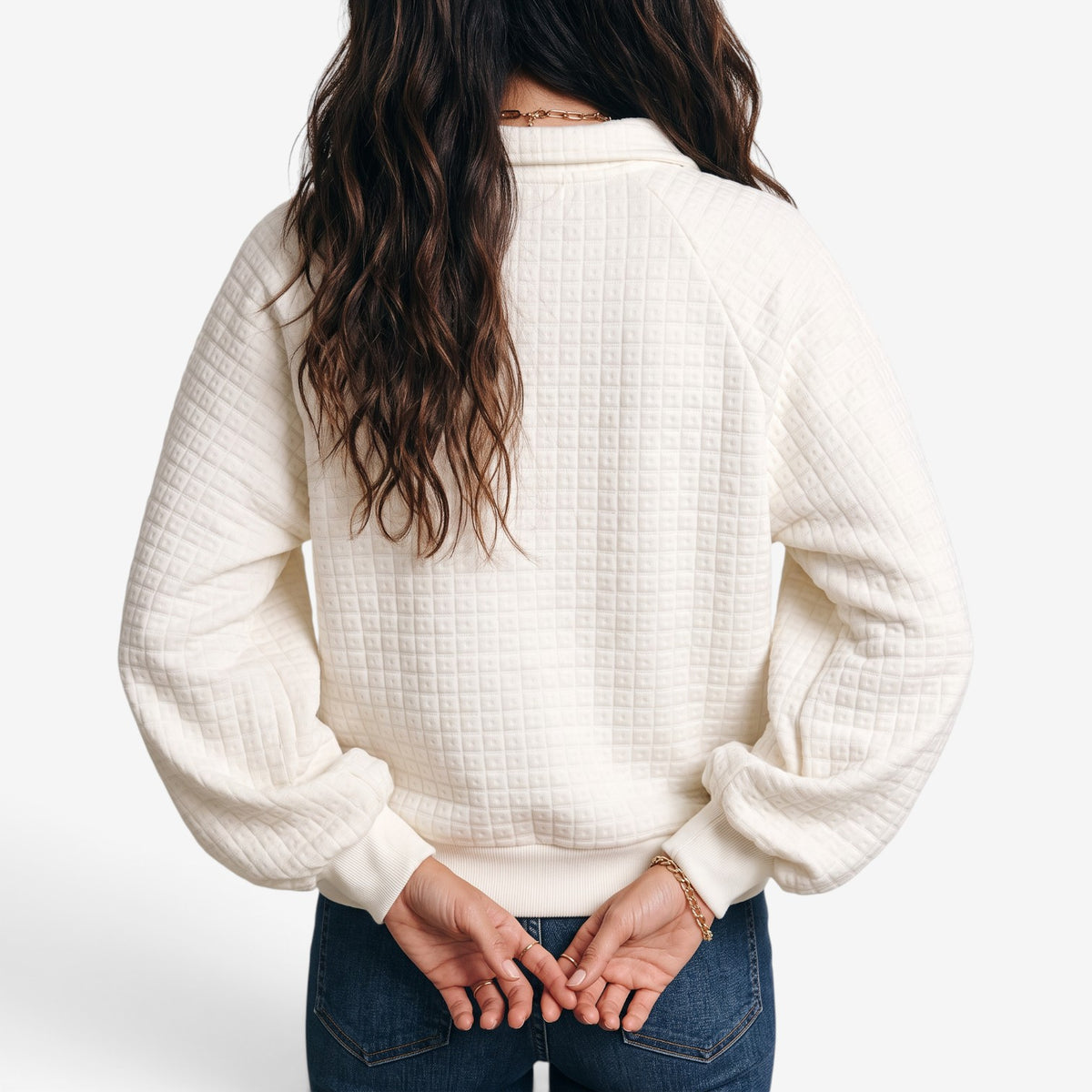 Jersey Texturizado con Cuello Polo para Mujer