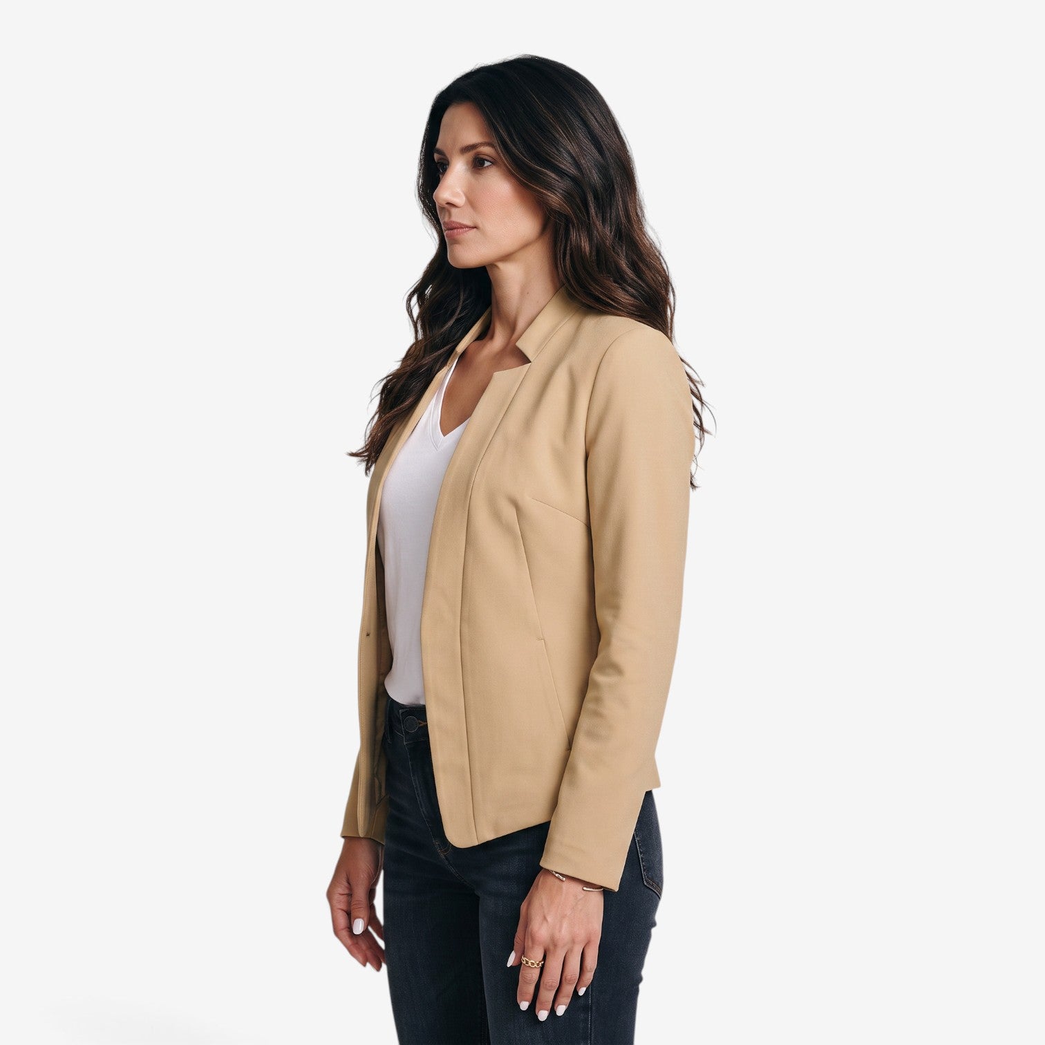 Blazer Entallada de Manga Larga para Mujer