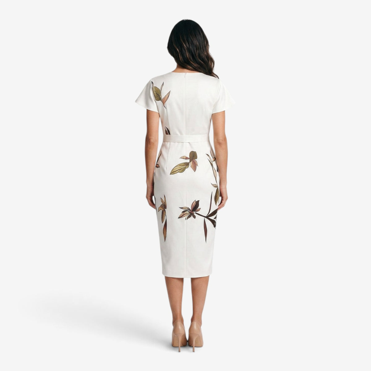 Vestido Midi Cruzado con Estampado Floral para Mujer