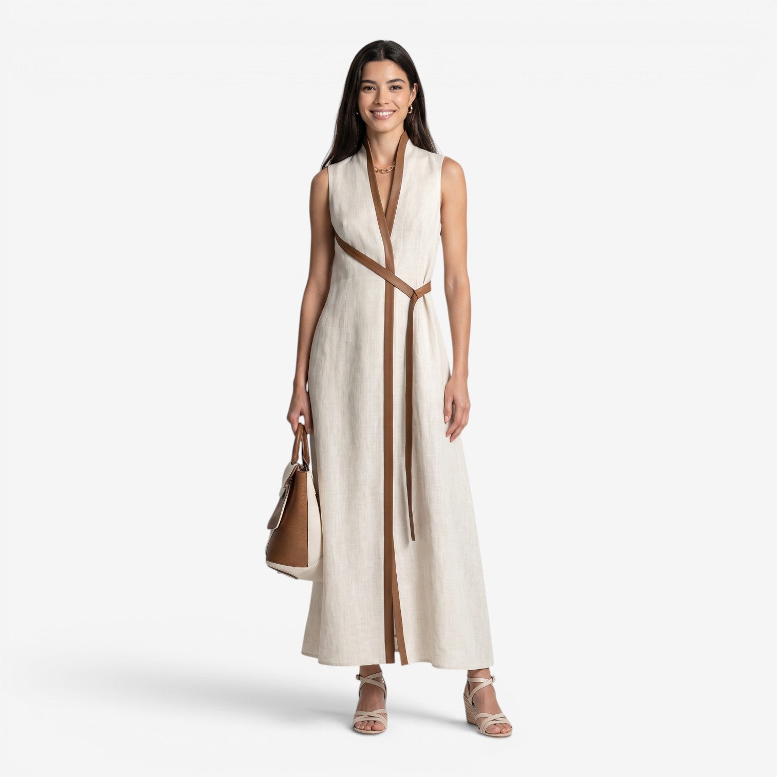 Vestido Maxi Color Block para Mujer