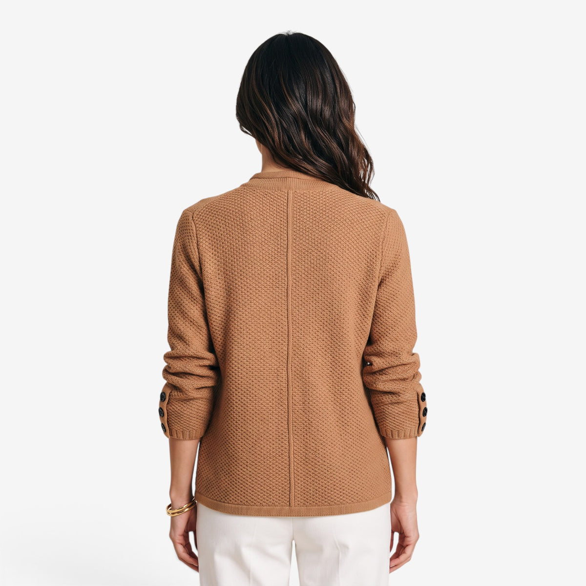 Cárdigan de Punto con Cuello Mao para Mujer