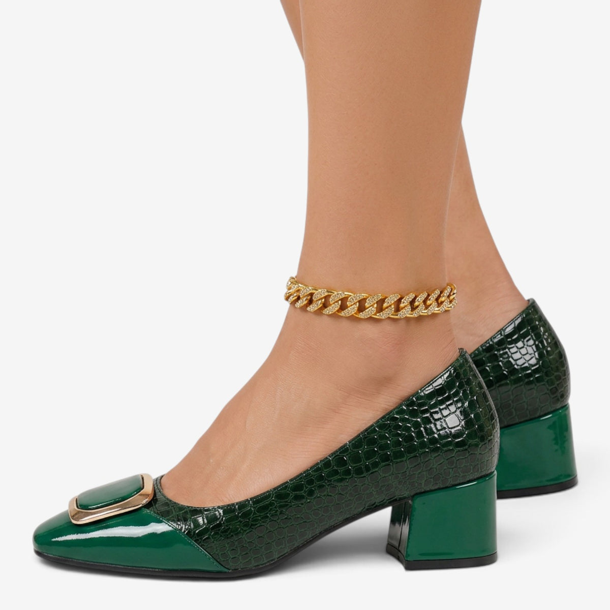Zapatos de Tacón con Hebilla Geométrica para Mujer