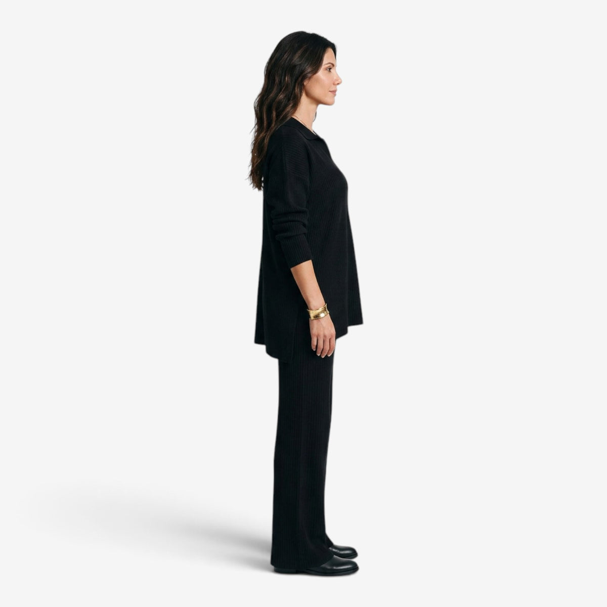 Conjunto de Punto con Cuello para Mujer