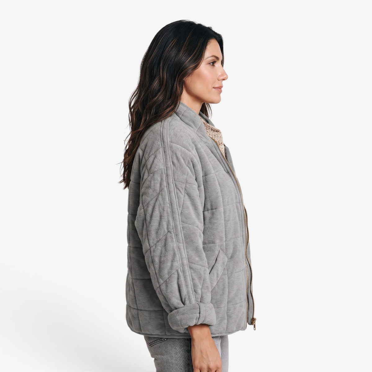 Chaqueta Acolchada con Cremallera para Mujer