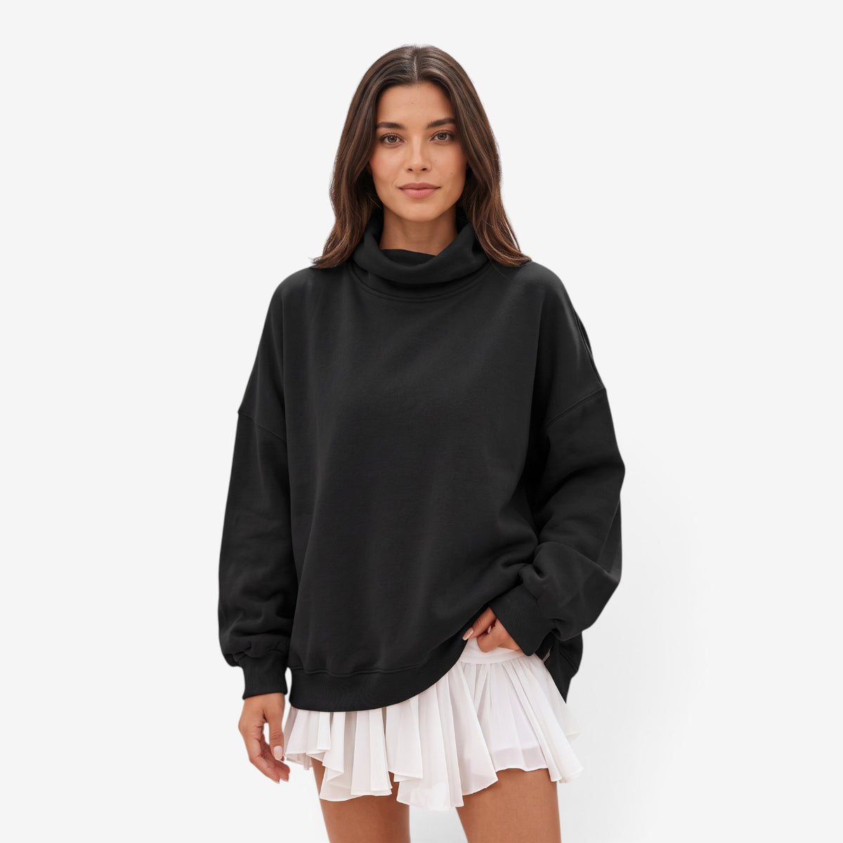Sudadera Oversize con Cuello Alto para Mujer