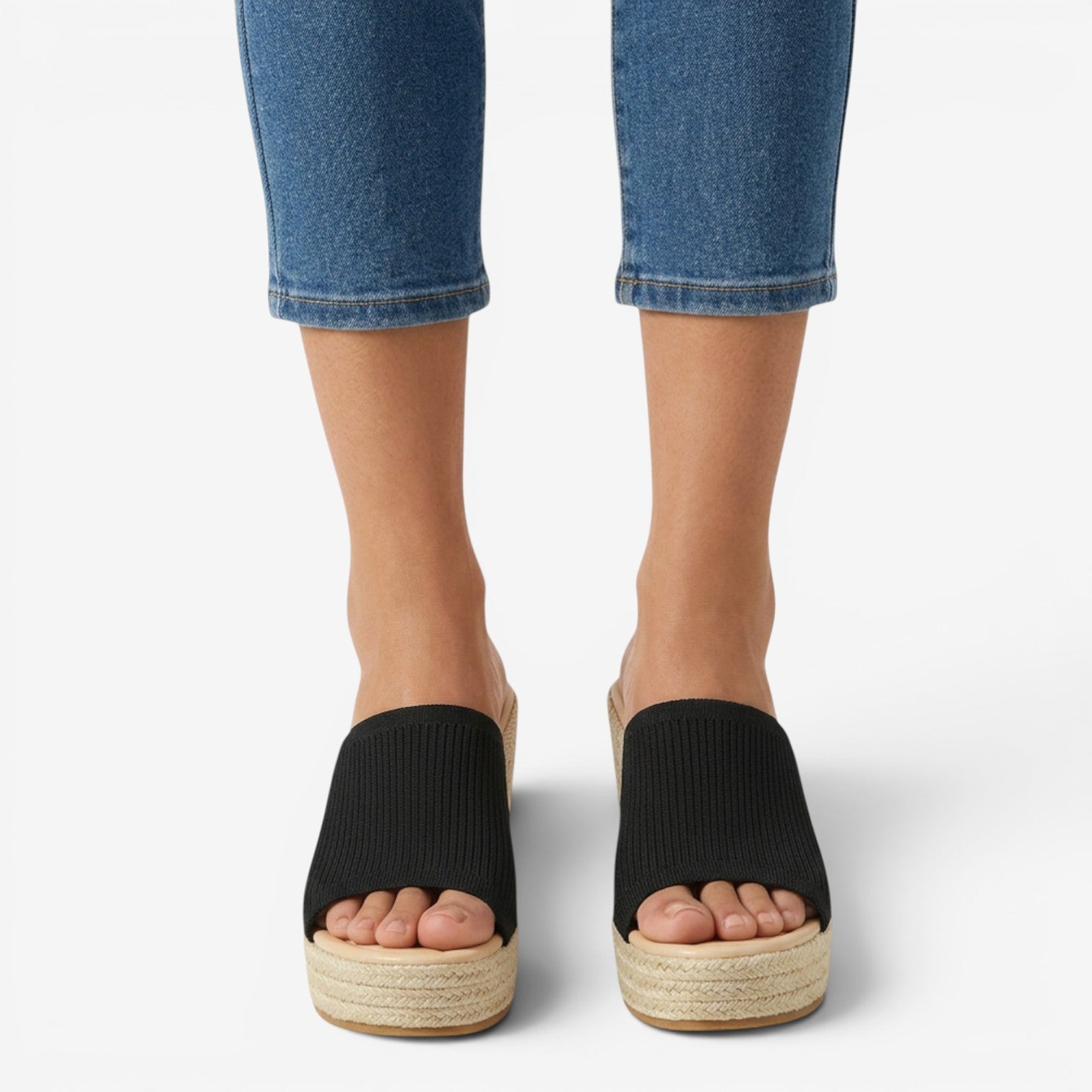 Sandalias de Cuña Peep Toe Mujer