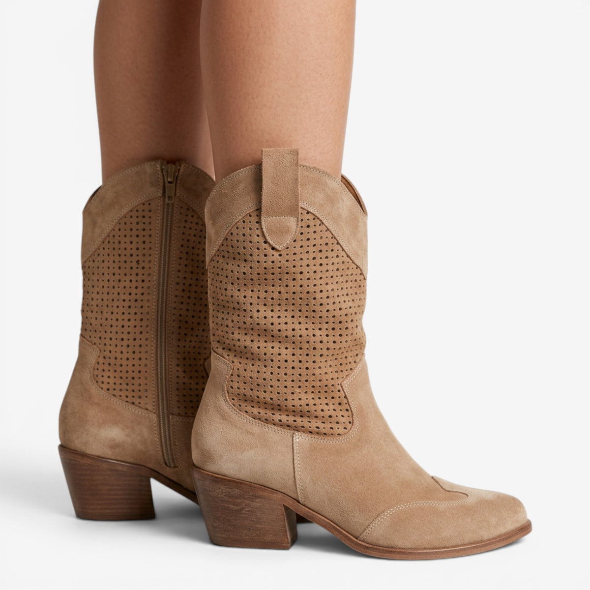 Botines de Ante con Tacón Medio