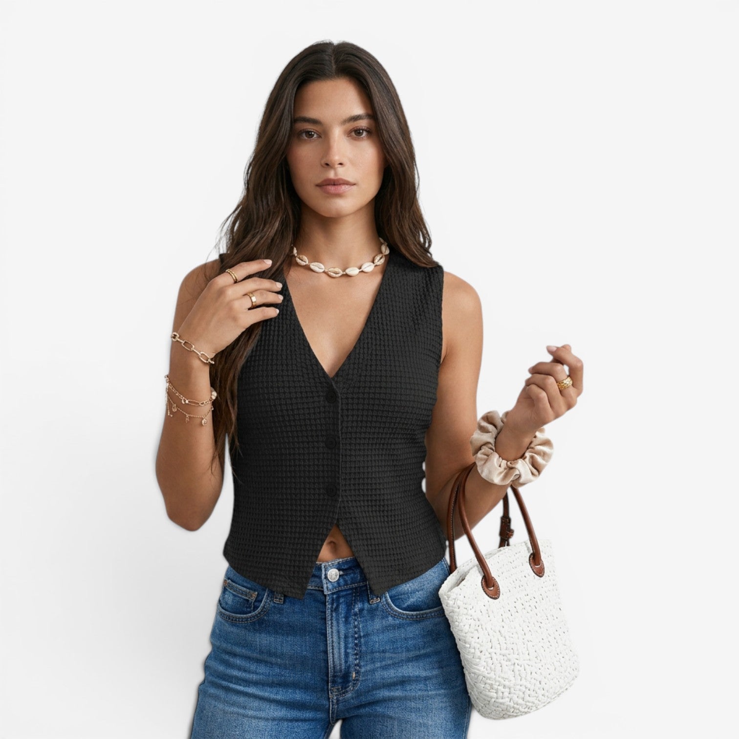 Blusa Sin Mangas para Oficina Mujer