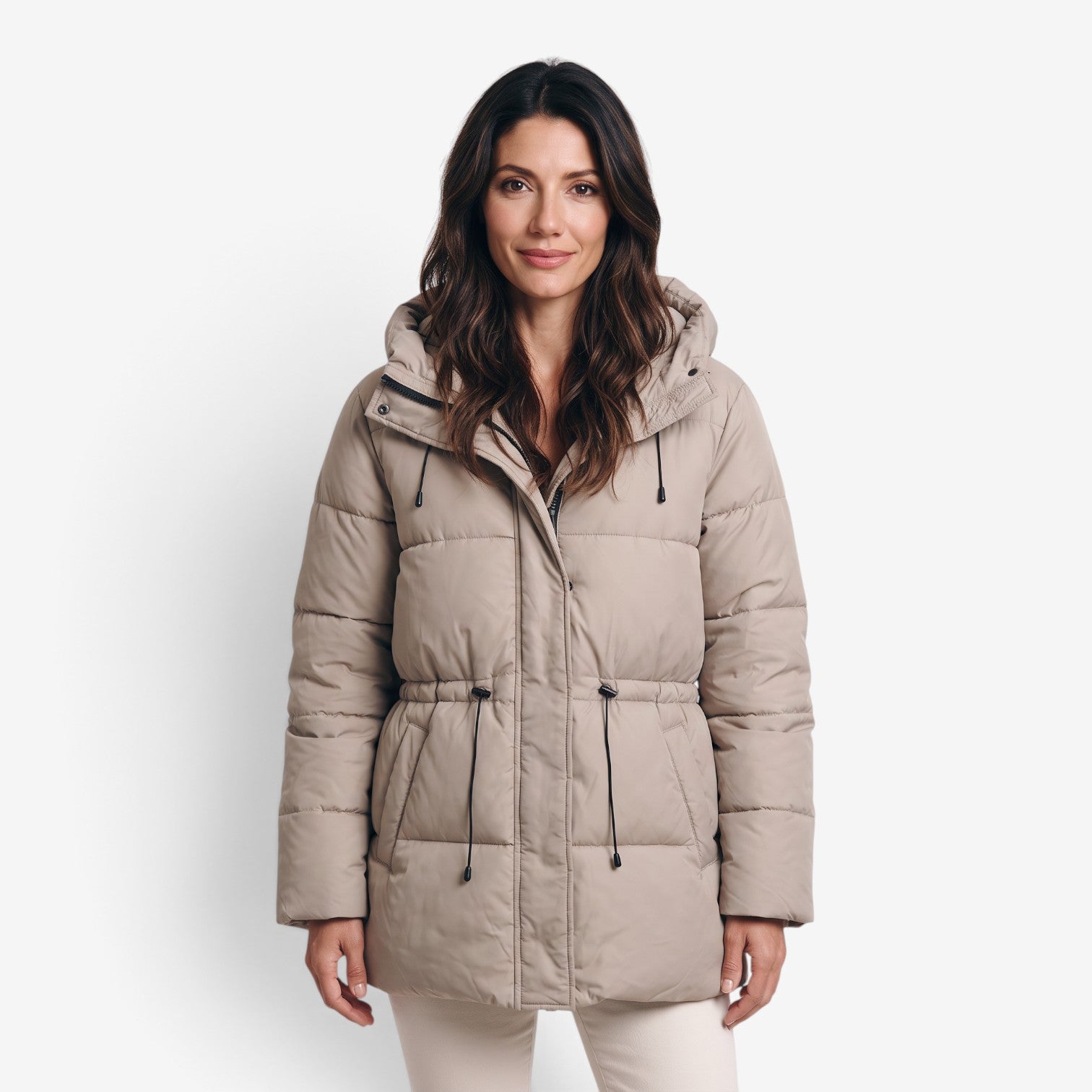 Abrigo Acolchado con Capucha para Mujer
