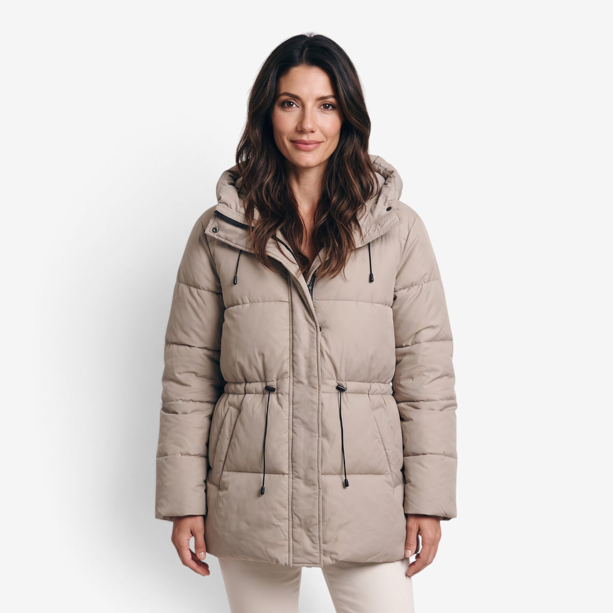 Abrigo Acolchado con Capucha para Mujer