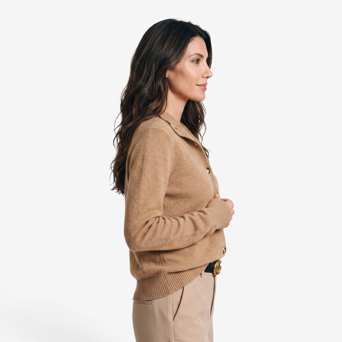 Cárdigan de Punto con Cuello Alto para Mujer